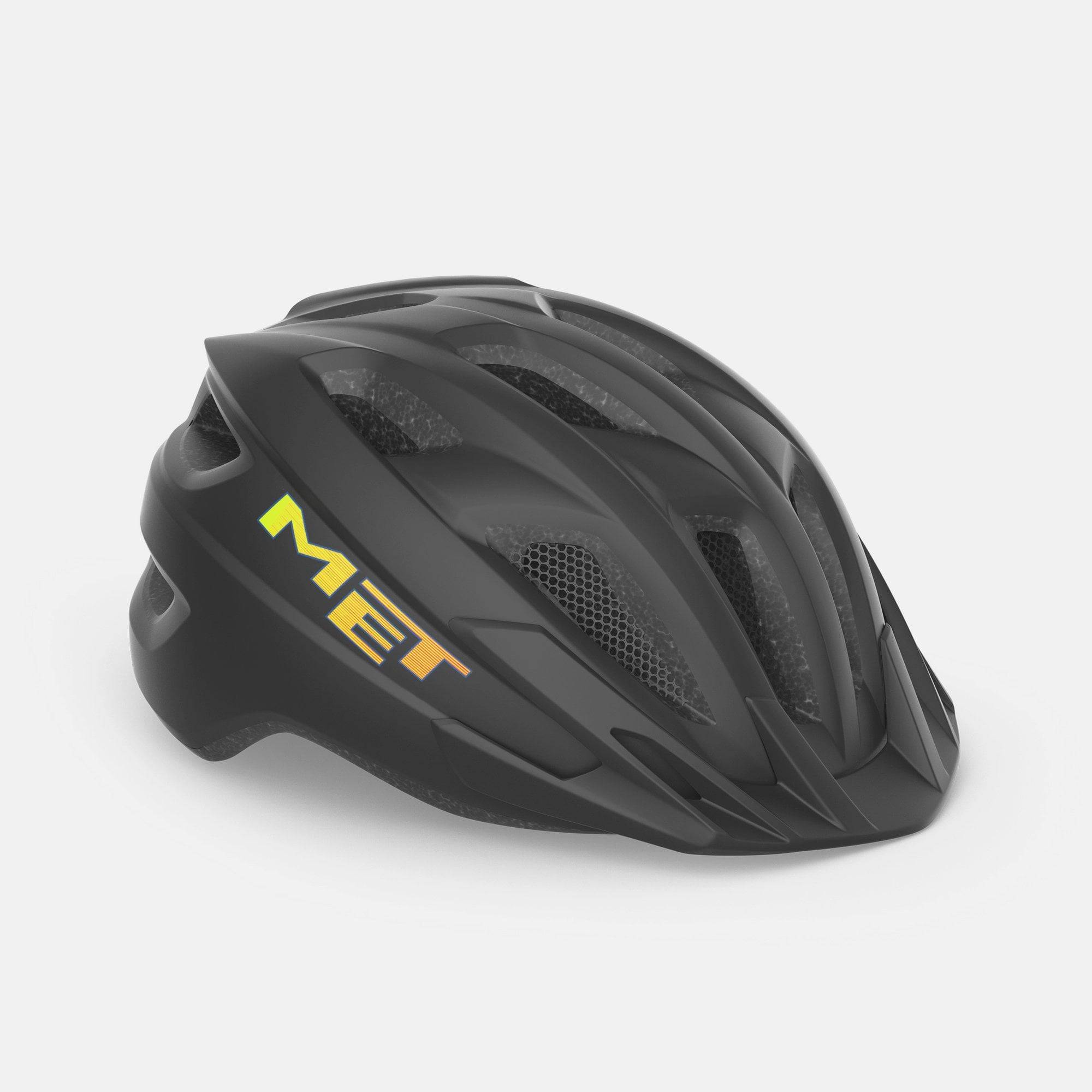 Kids wearing MET Crackerjack MIPS helmet with rear LED light and extended protection, showing the helmet's design and safety features.