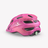Children's MET Crackerjack kids helmet with integrated LED light and safety features, designed for secure riding and active safety.