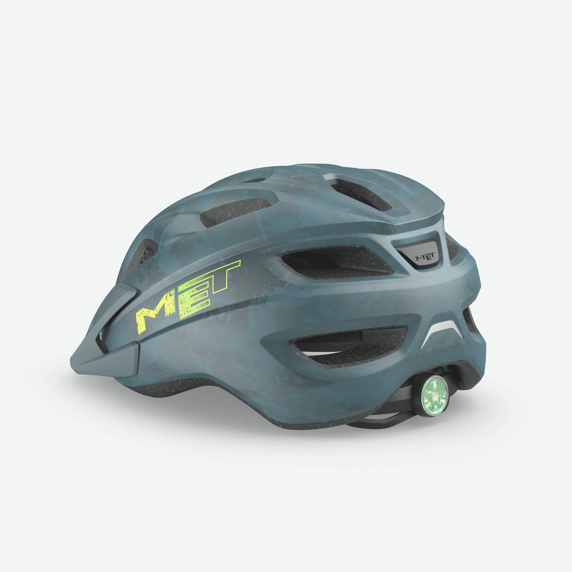 MET Crackerjack kids helmet with integrated LED light, safety straps, and durable construction for children’s outdoor safety.