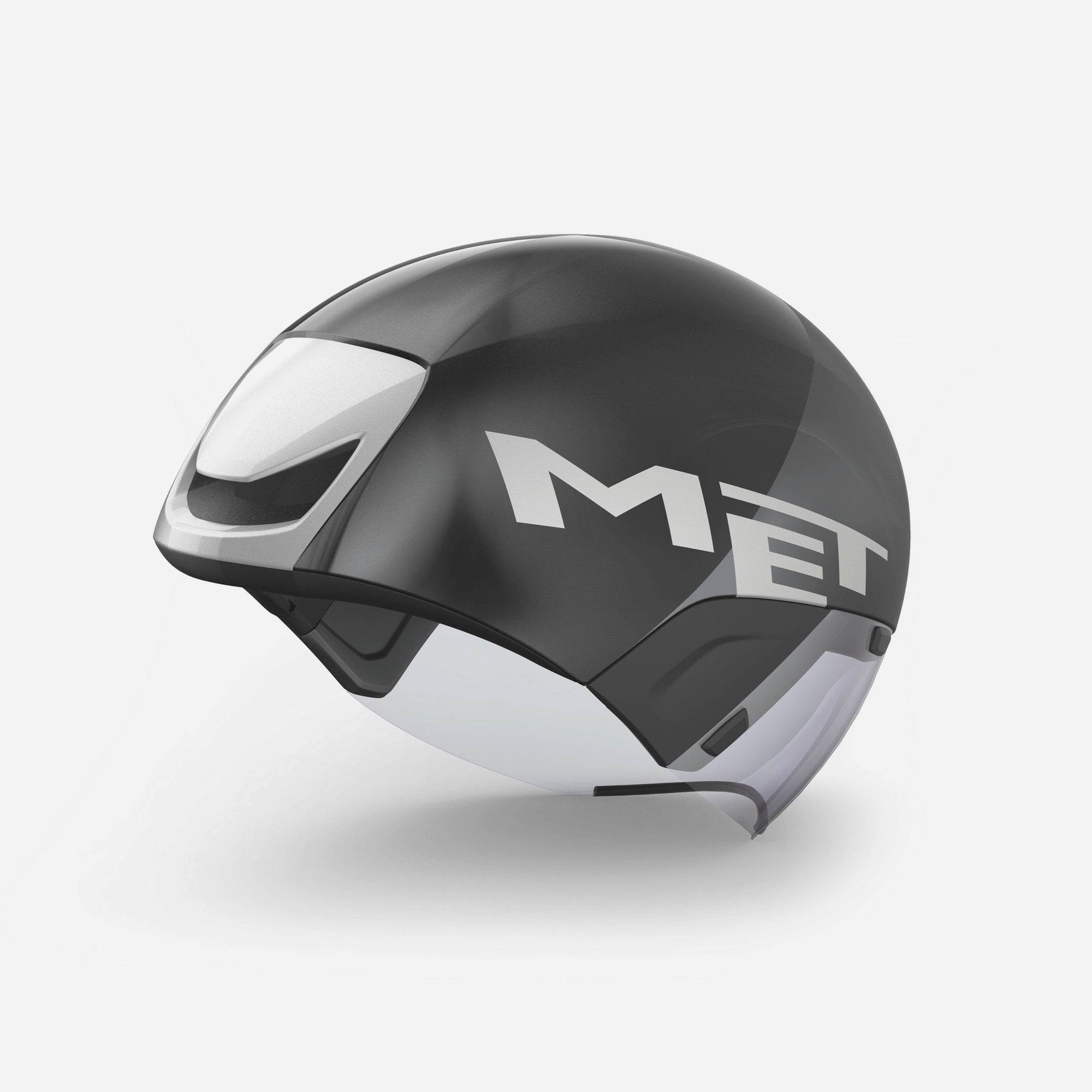 MET Codatronca cycling helmet with aerodynamic design and adjustable fit, shown from the front with ventilation openings.