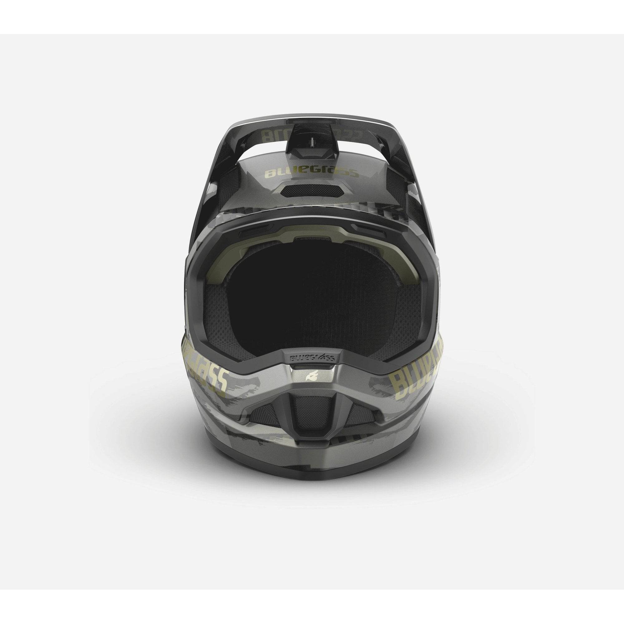Bluegrass Bluegrass Legit Carbon MIPS helmet for downhill, enduro, and BMX racing, showing a sleek blue helmet with ventilation.