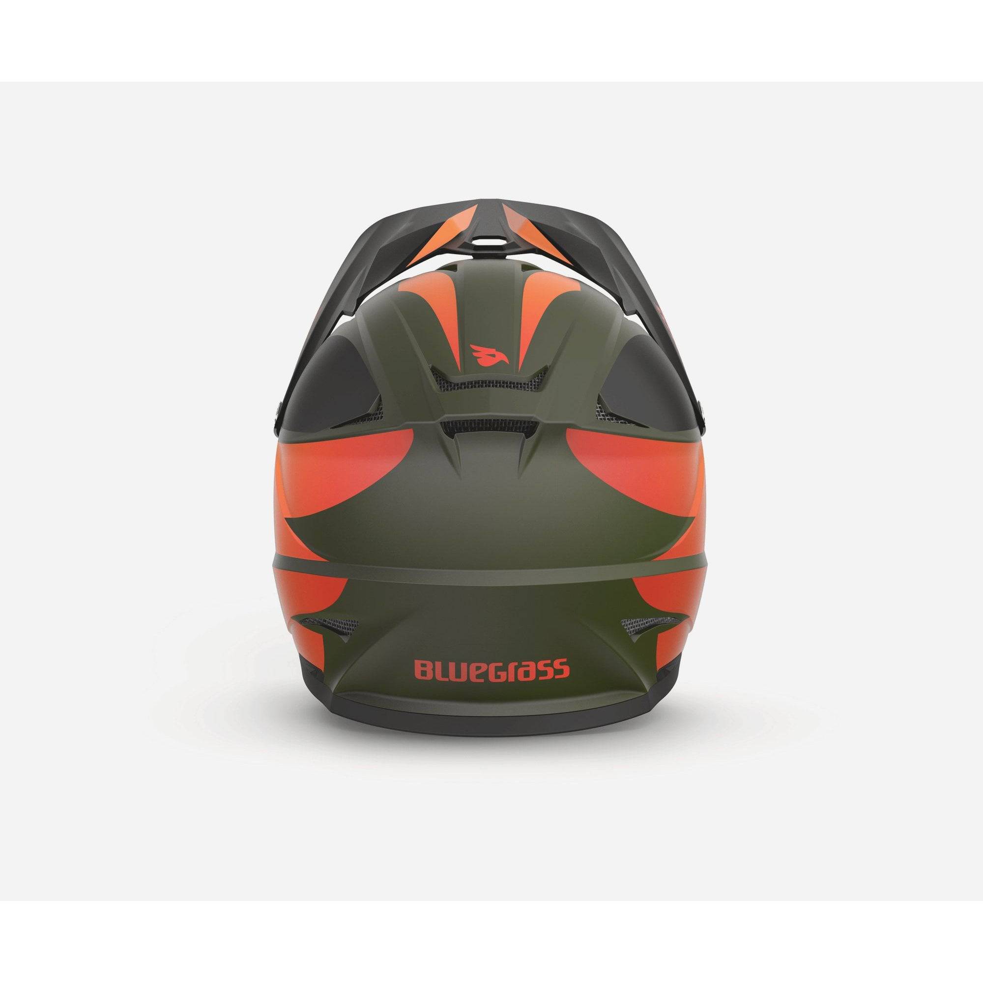 Bluegrass Intox full-face helmet with ASTM certified chin guard, designed for downhill and BMX riding, in vibrant blue.