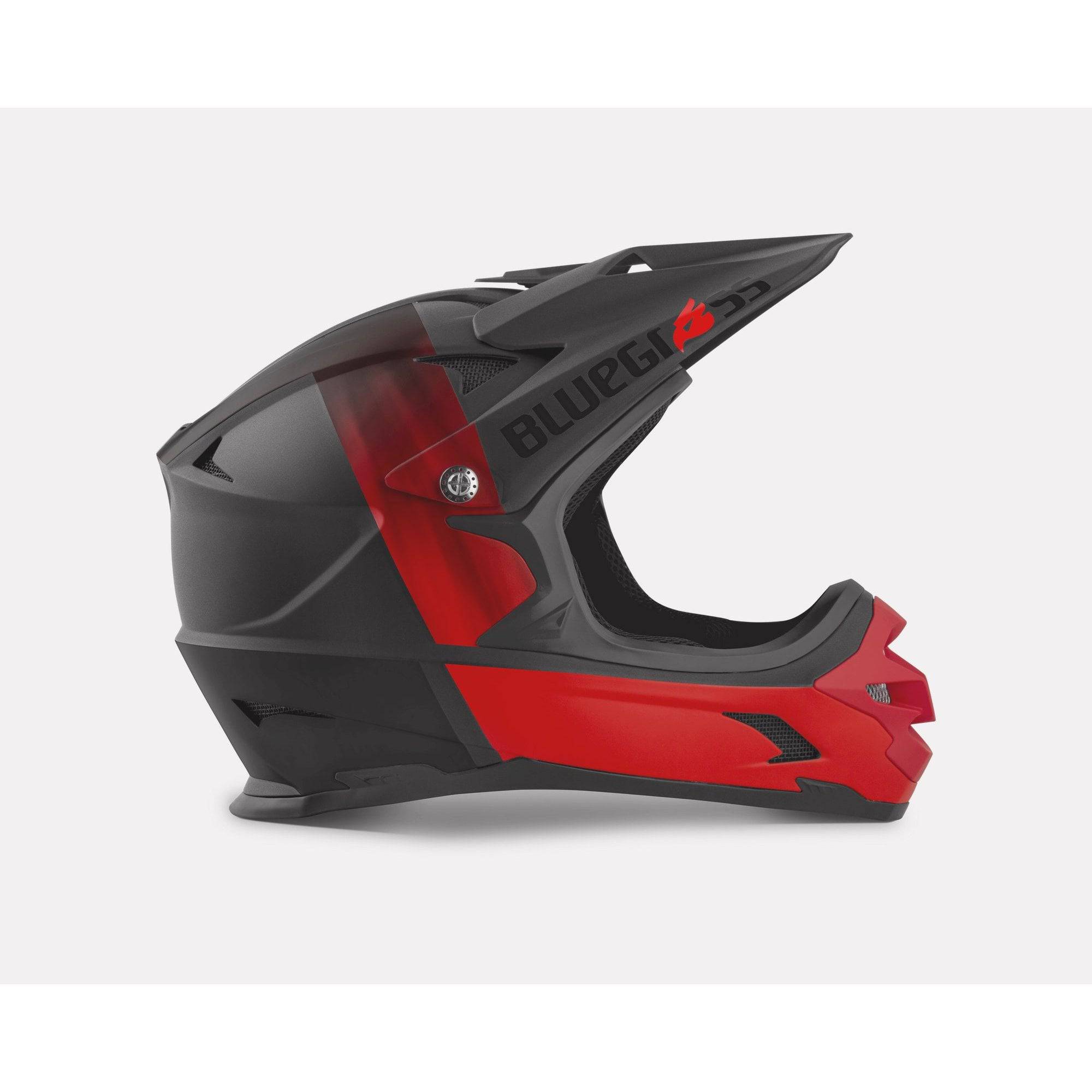 Bluegrass Intox full-face helmet with ASTM certified chin guard, designed for downhill biking and BMX riding.