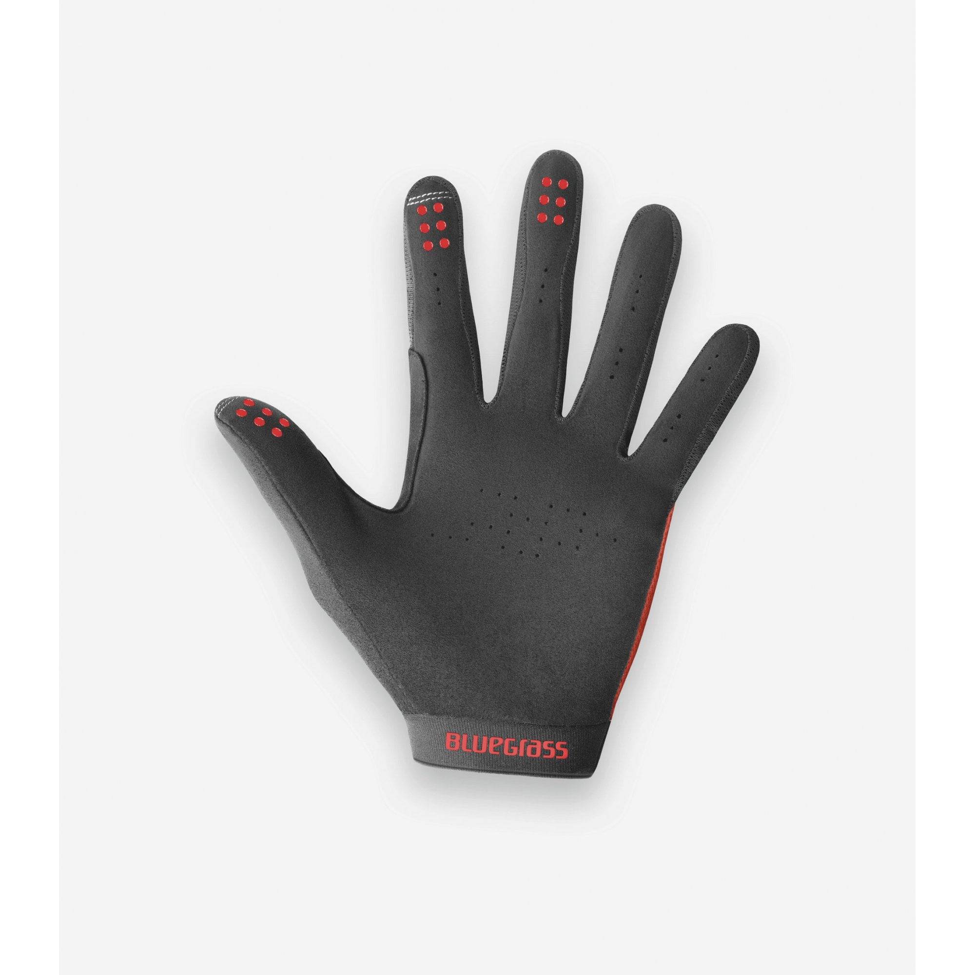 Bluegrass Union mountain bike gloves in blue with touchscreen fingertips and textured grip for enhanced control and comfort.