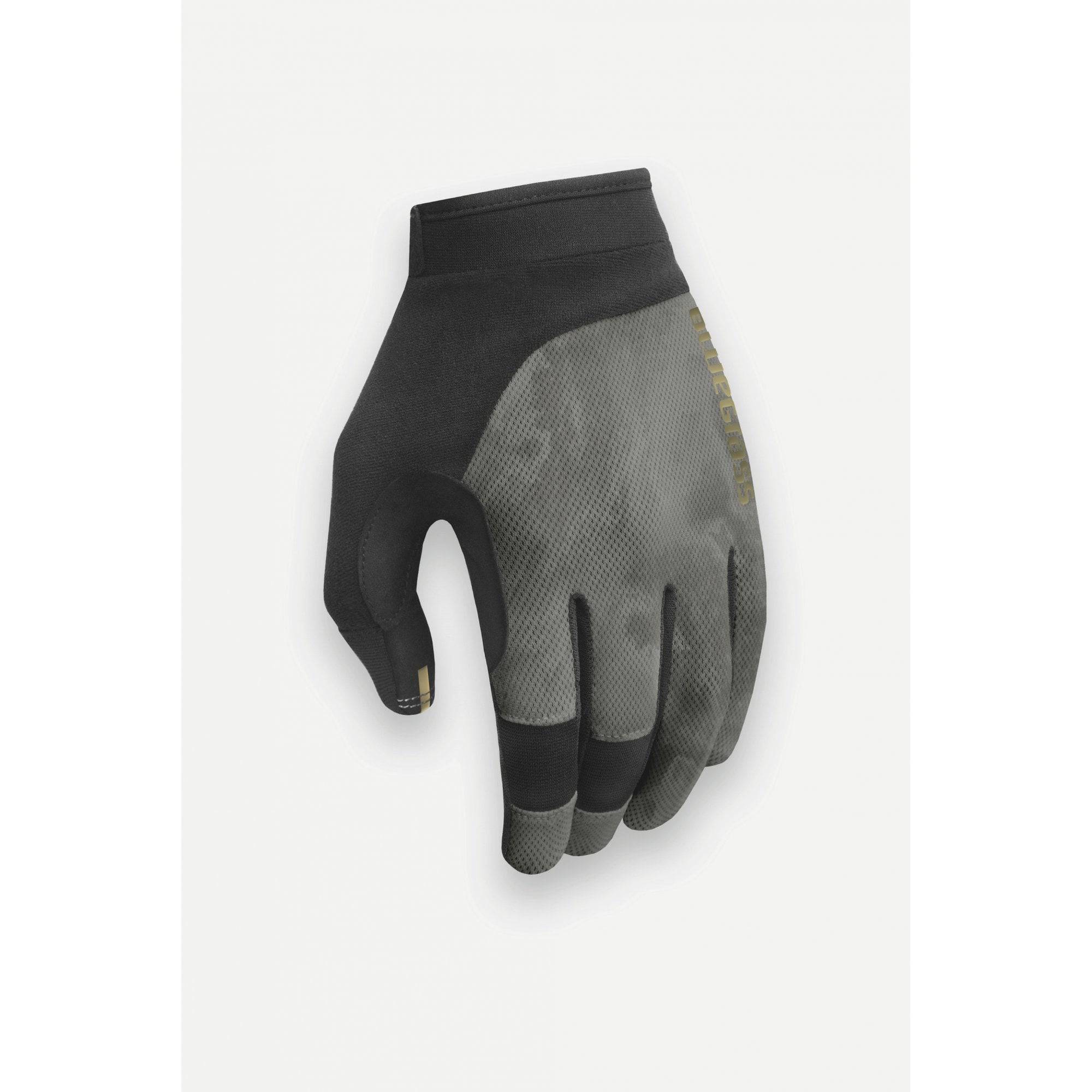 Bluegrass React mountain biking gloves with breathable mesh and silicone grip, designed for comfortable outdoor cycling.