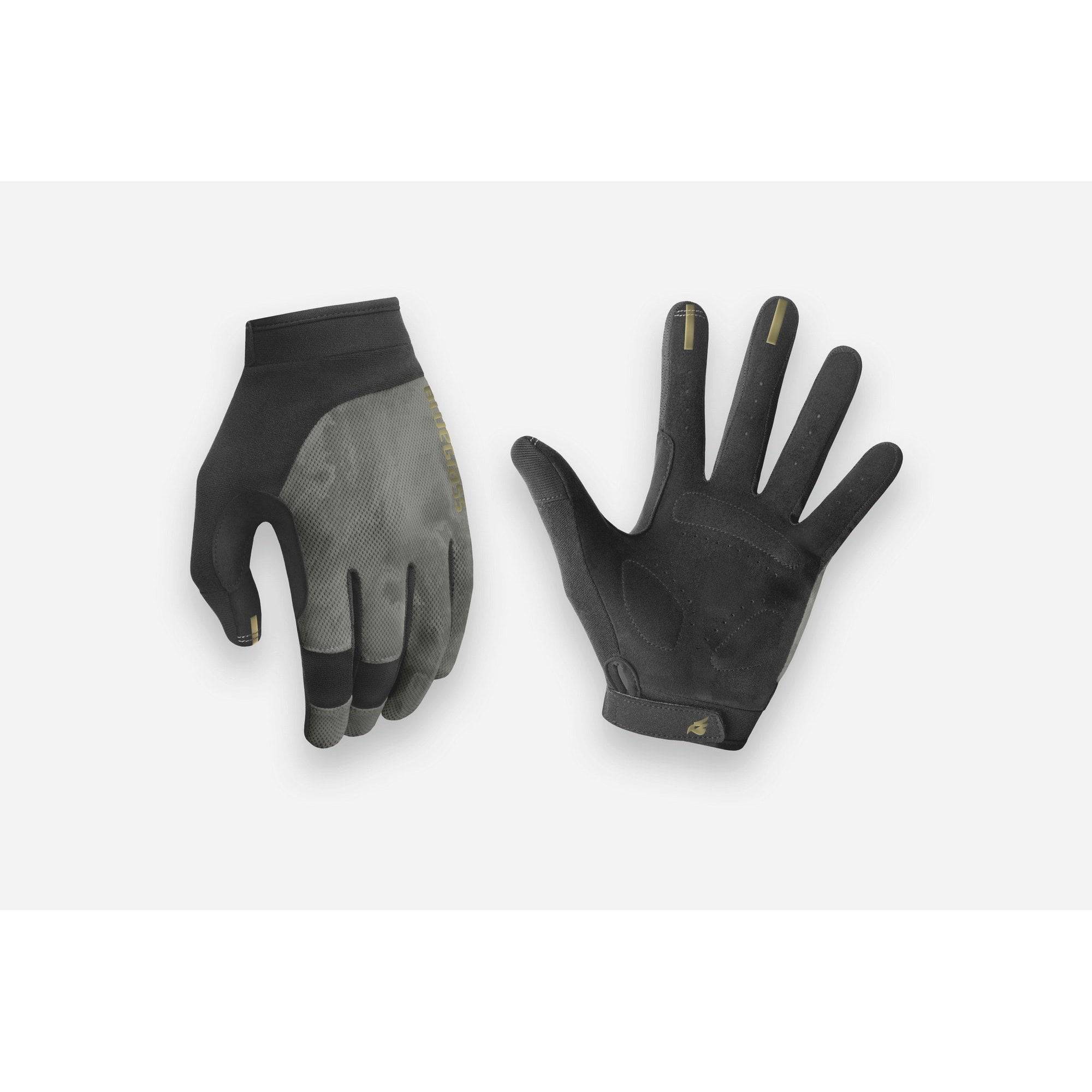 Bluegrass React mountain biking gloves with breathable mesh and silicone grip, designed for comfort and control during rides.