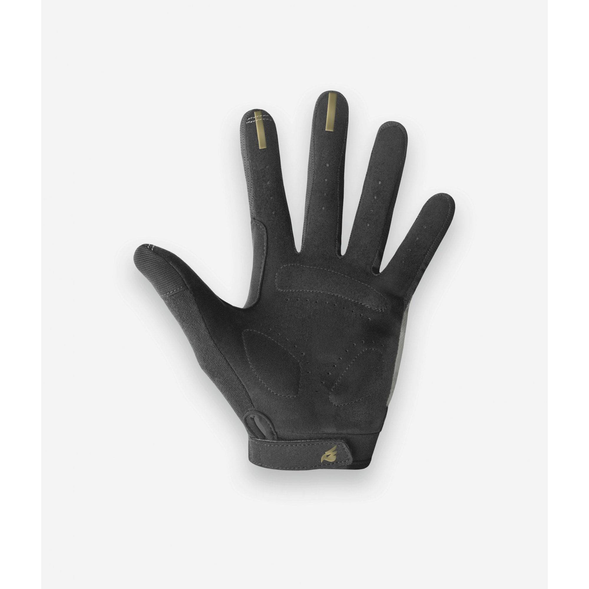 Bluegrass React mountain biking gloves with breathable mesh and silicone grip, designed for cycling comfort and control.