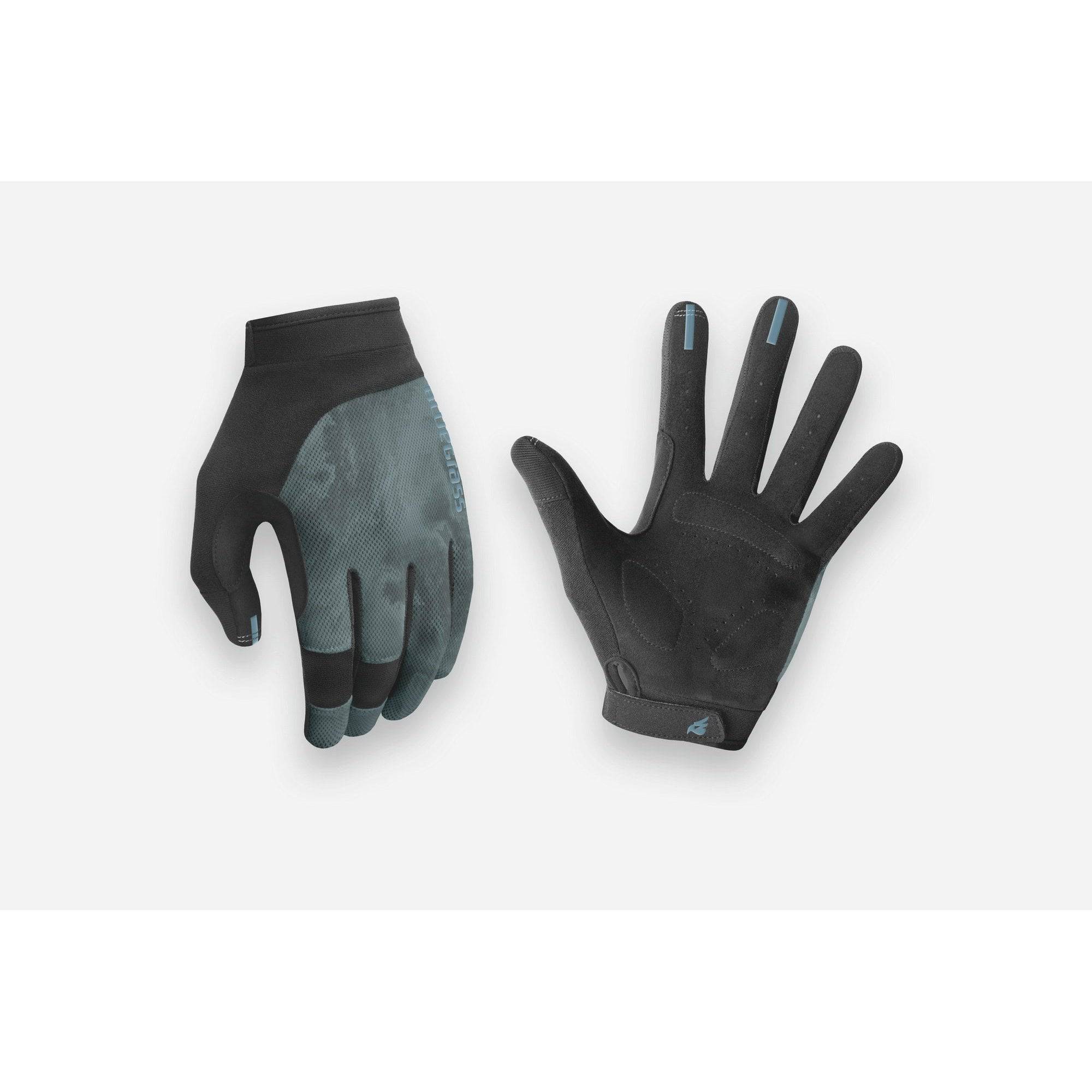 Bluegrass React mountain biking gloves with breathable mesh and silicone grip, designed for outdoor cycling comfort.