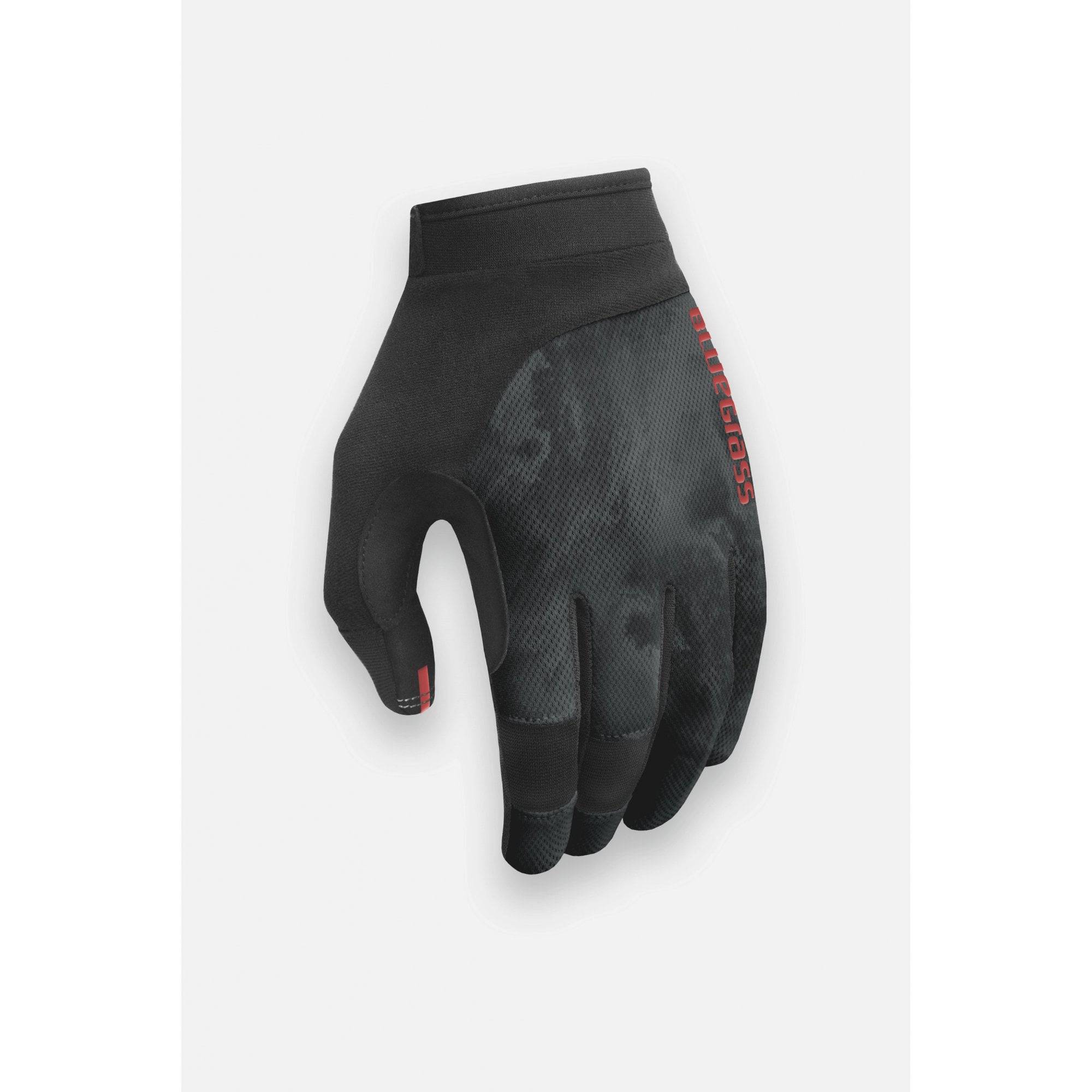 Bluegrass React mountain biking gloves with breathable mesh and silicone grip, showcasing the lightweight, durable cycling gloves.