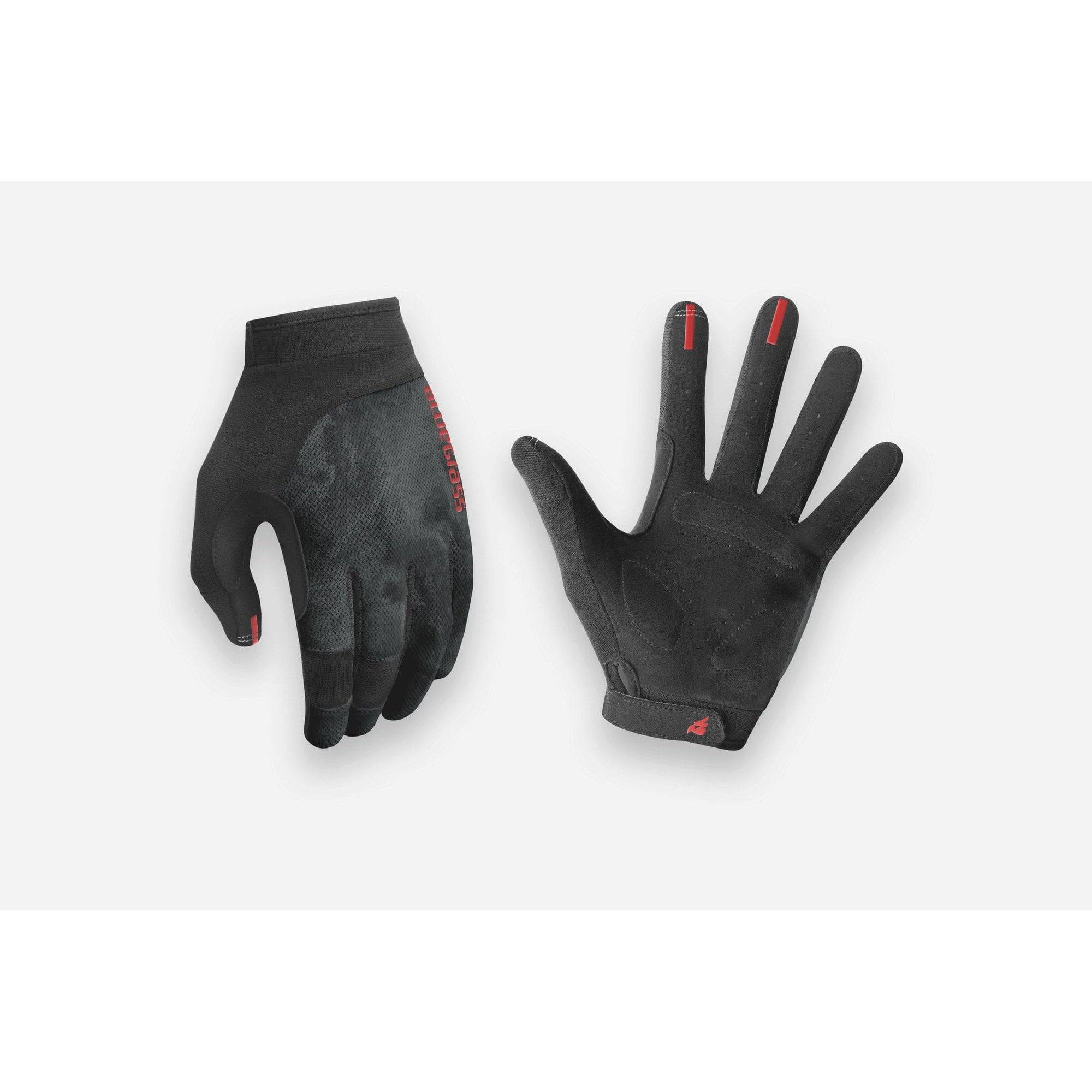 Bluegrass React mountain biking gloves with breathable mesh and silicone grip, designed for cycling and outdoor sports.