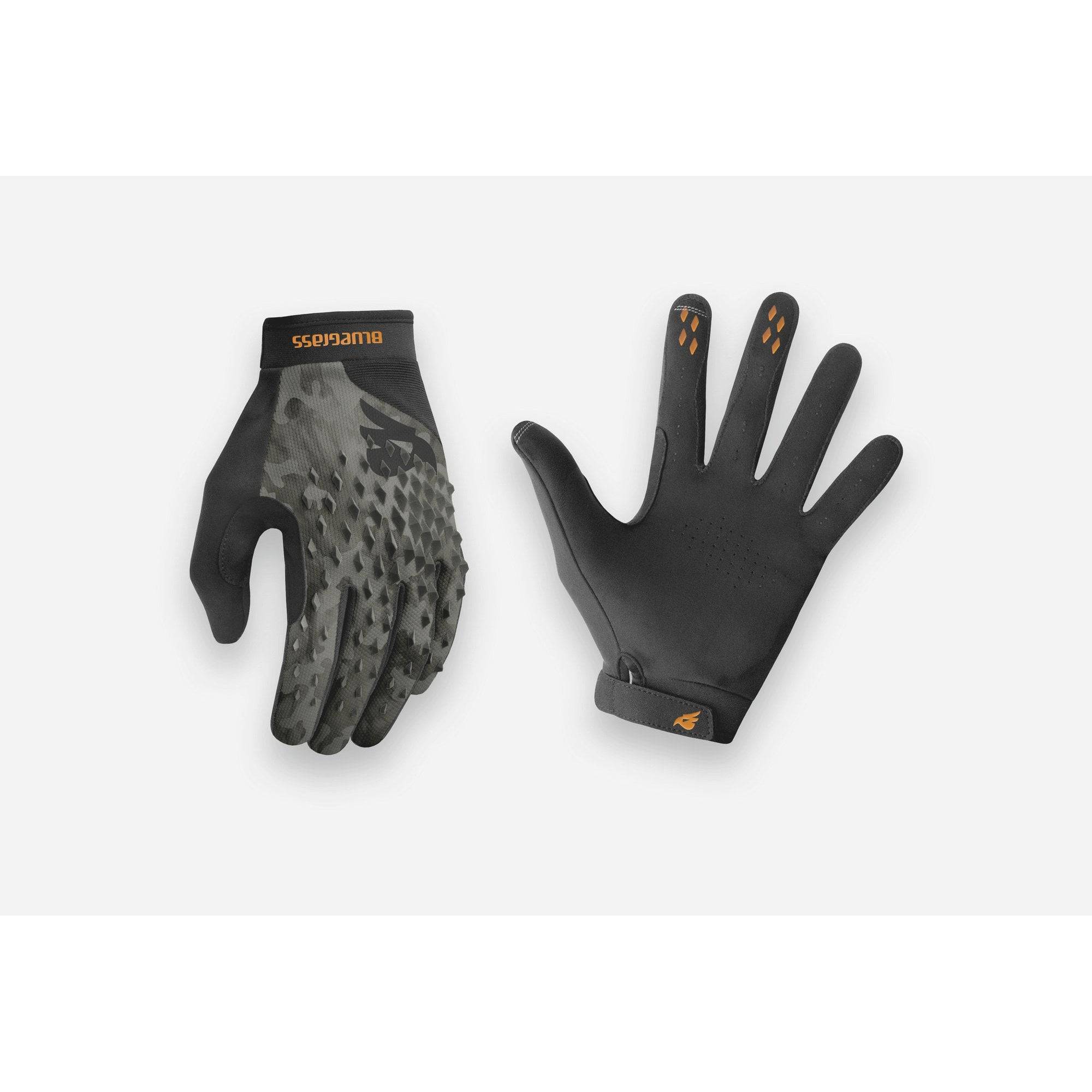 Bluegrass Bluegrass Prizma 3D Mountain Biking Gloves with knuckle protection and touchscreen compatibility, blue color.