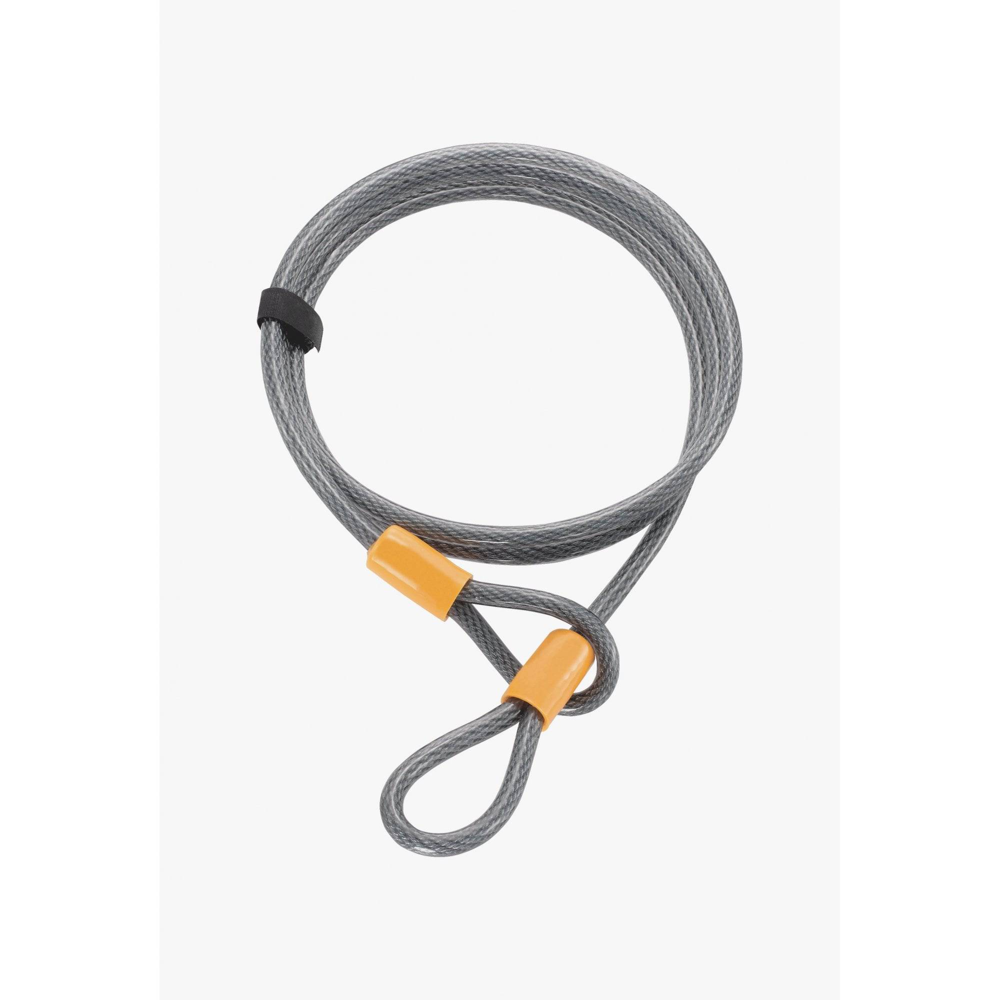 OnGuard Akita 10mm vinyl-coated steel cable lock with key, durable security accessory for bicycles or outdoor equipment.
