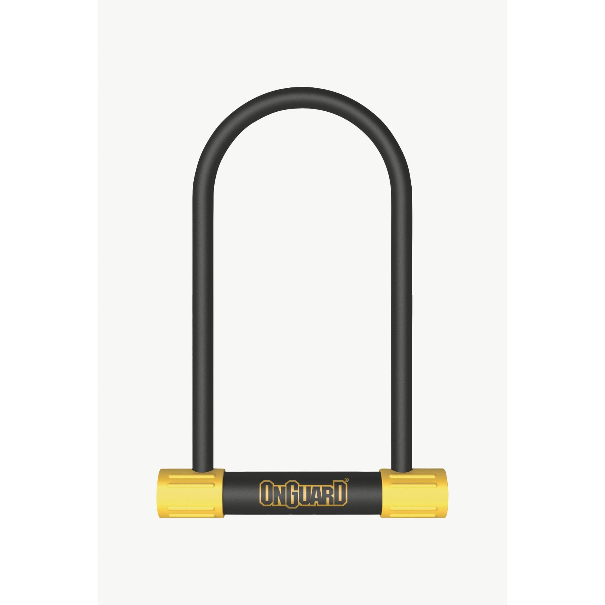 OnGuard Bulldog D-Lock with double bolt security and LED key light, heavy-duty bike lock accessory with key security features.