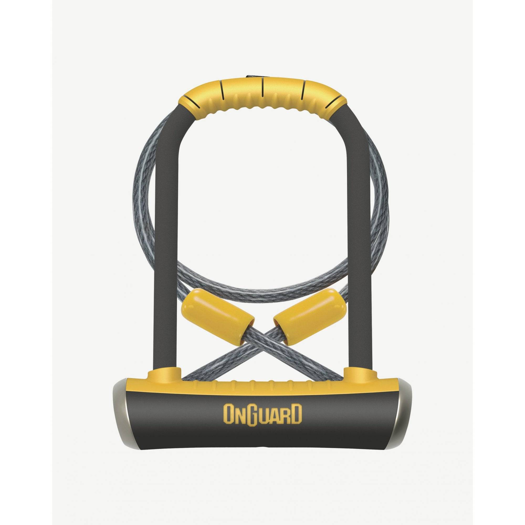 OnGuard Pitbull DT D-Lock with X4P Quattro Locking system for bike and scooter security, showing the sturdy lock and key mechanism.