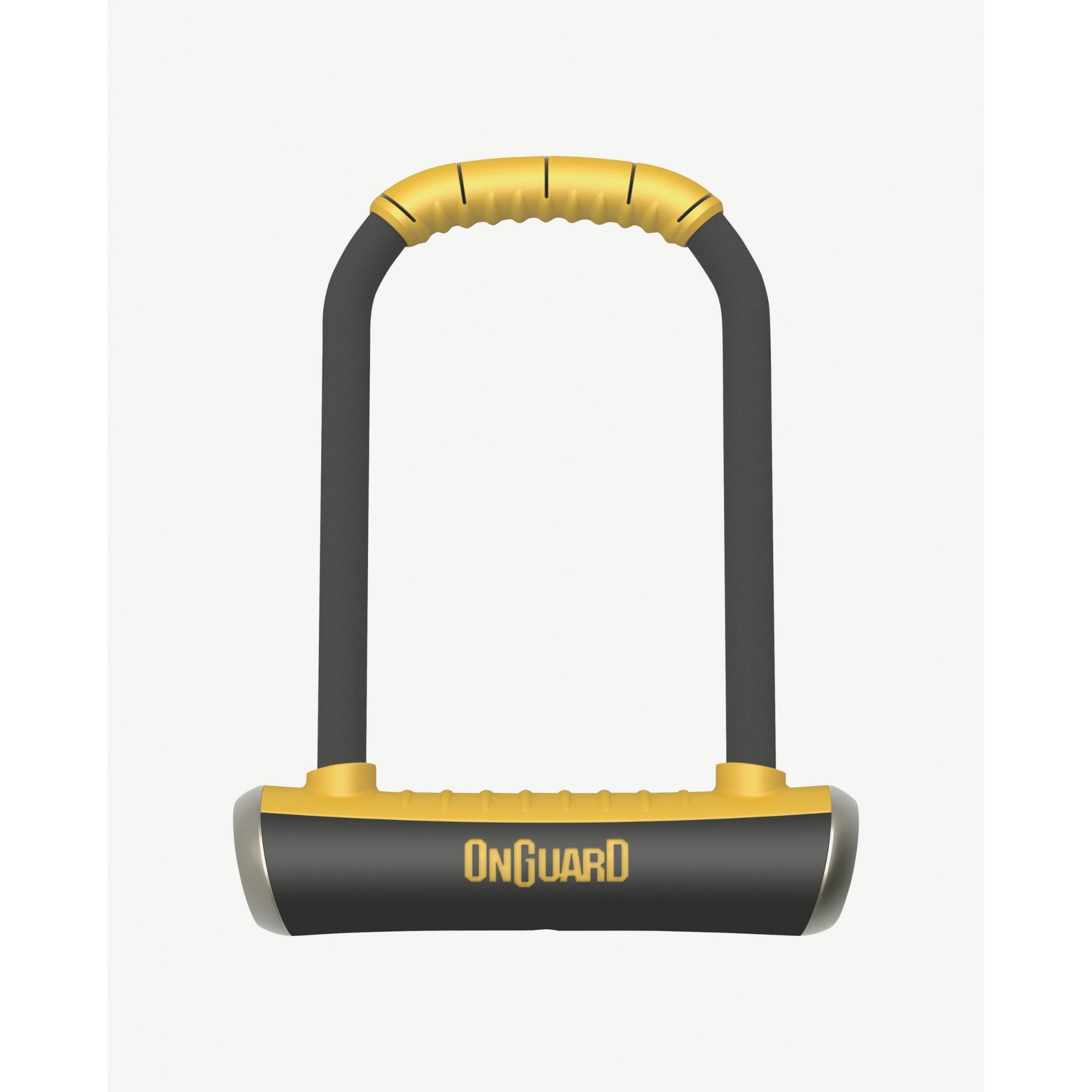 OnGuard D-Lock by Pitbull Locks with 14mm hardened steel shackle, durable bike lock accessory.