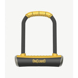 OnGuard Brute D-Lock with X4P Quattro locking mechanism, high-security bike lock shown with sturdy metal construction.