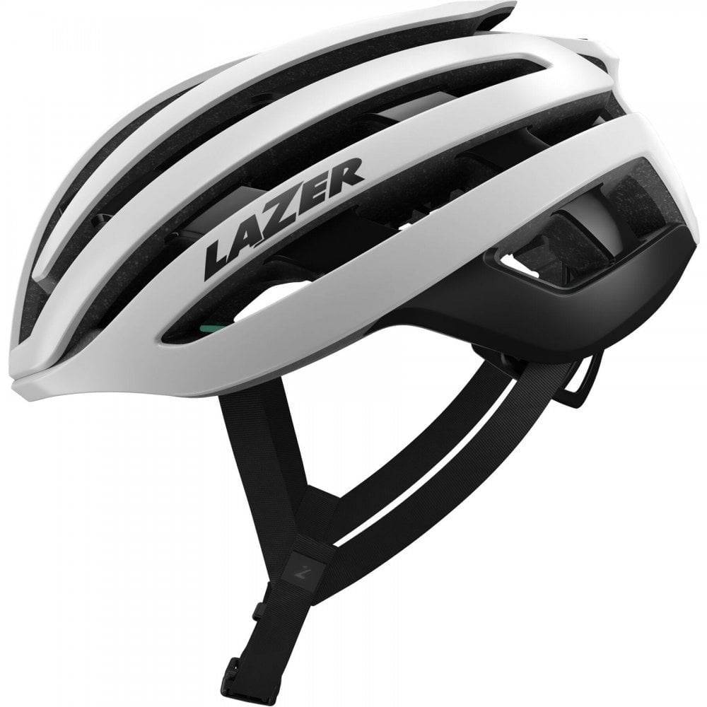 Lazer Z1 KinetiCore cycling helmet with advanced RollSys fit system and ventilation, shown from the front with adjustable straps.