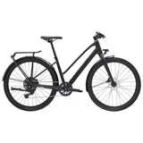 Trek Dual Sport 2 Stagger hybrid bike for women, featuring a lightweight frame, knobby tires, and comfortable saddle for city and trail riding.