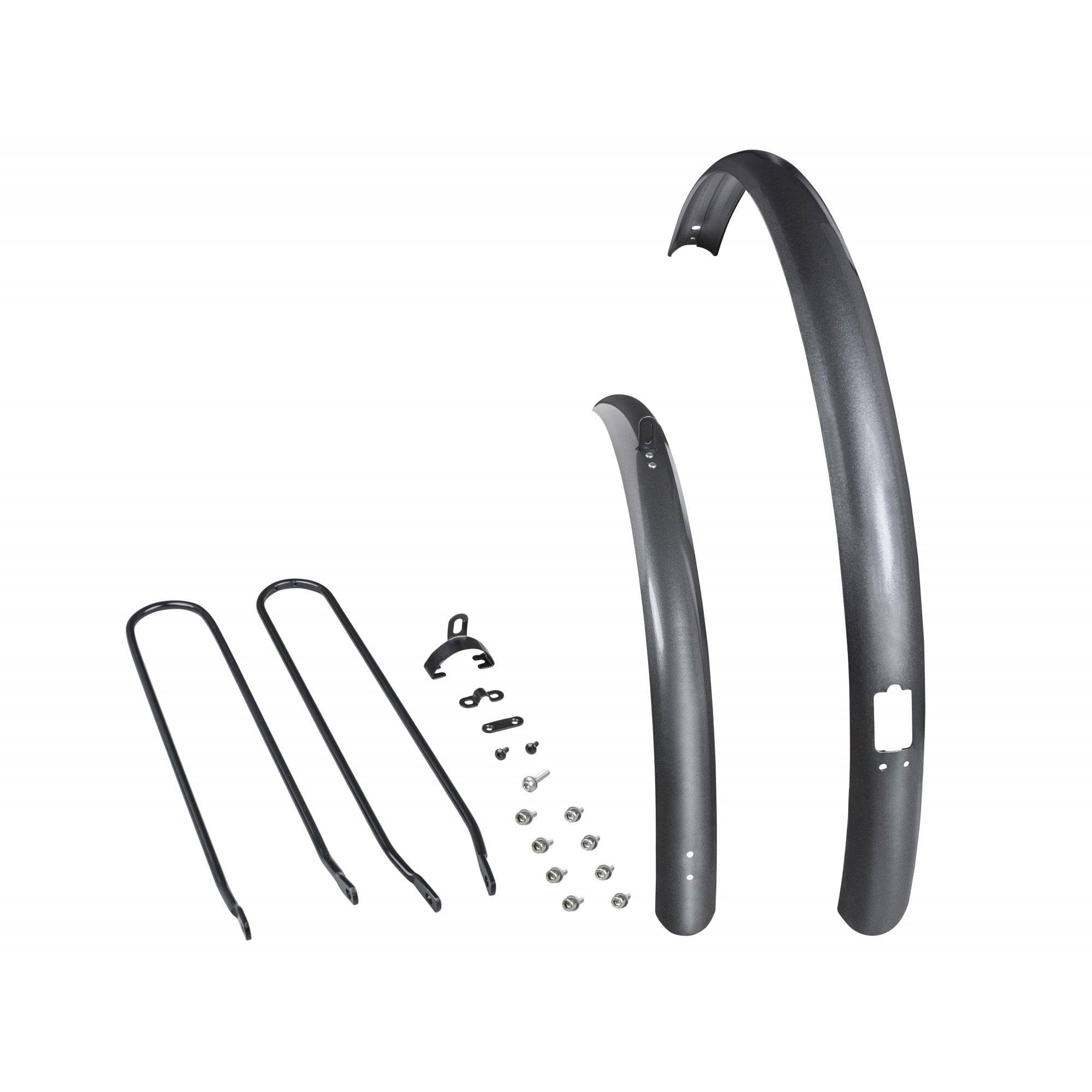 Trek Verve+ front and rear fender set in anthracite, bike mudguards for added protection and style.