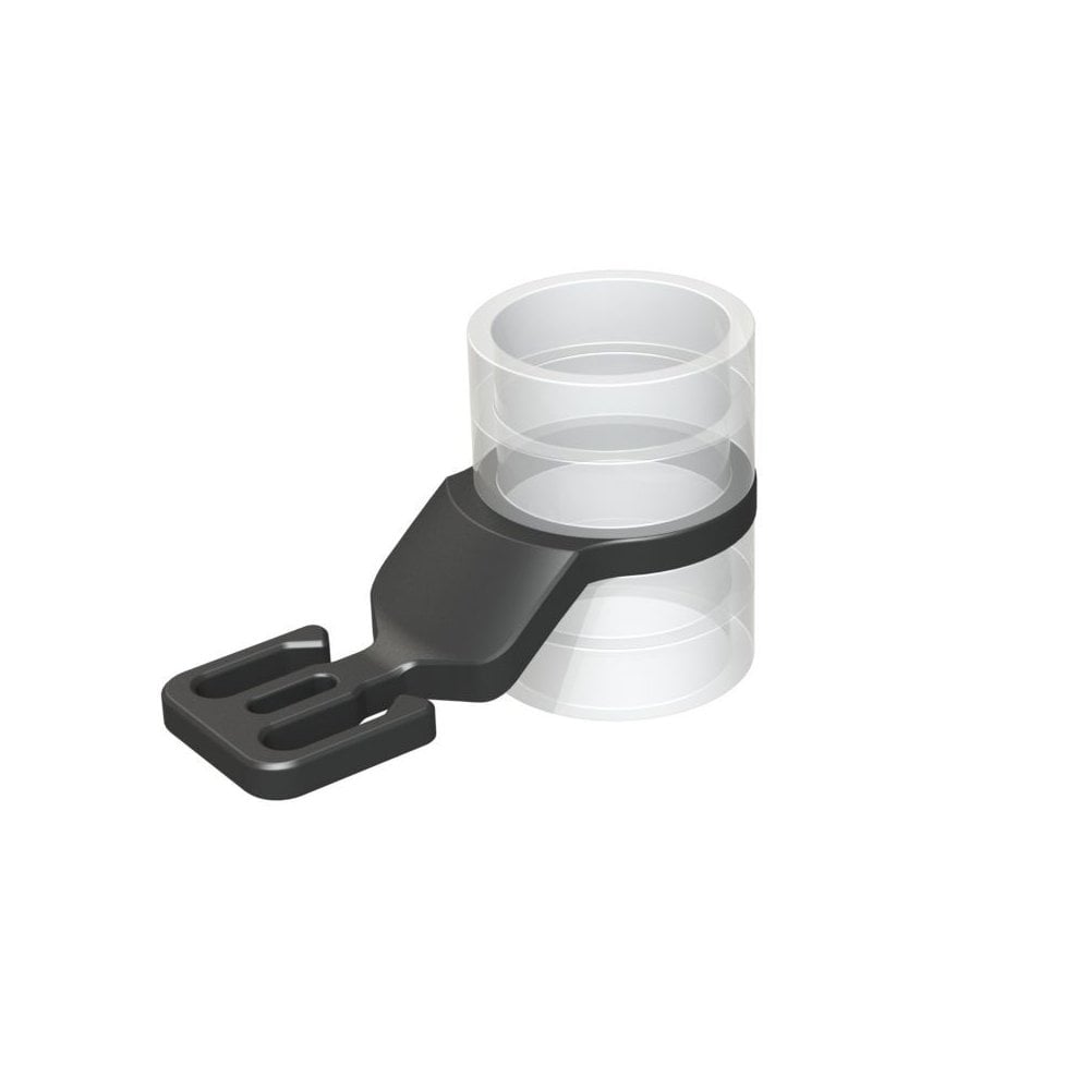 Trek Cable Wrangler black 28.6mm headset spacer for cable management, showing the spacer installed on a bicycle fork.