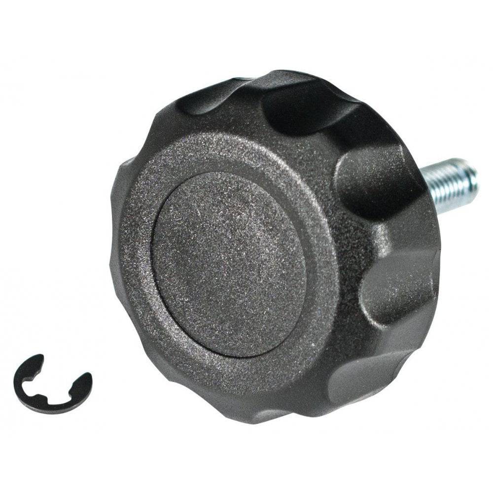 Trek trailer folding arm knob replacement with circlip, compatible with MT201 and MT206 components, close-up view of the part.