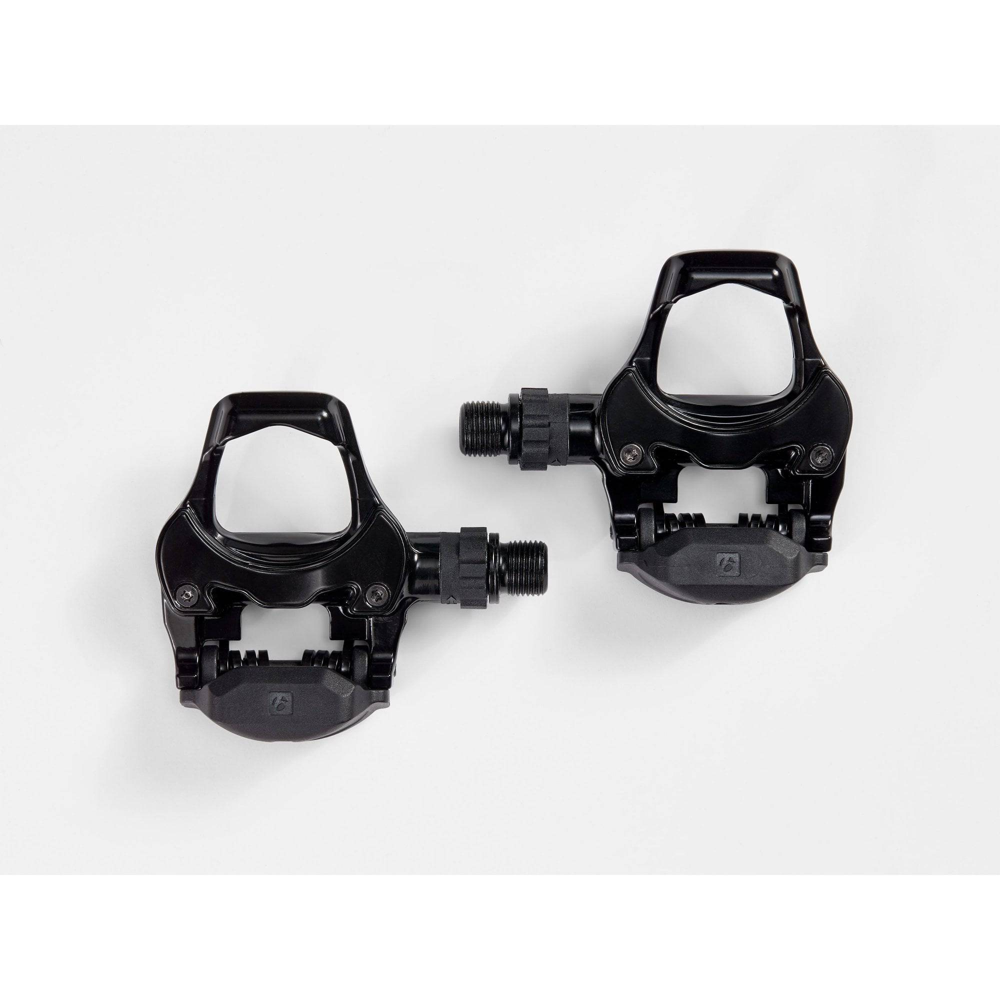 Bontrager Comp Road Pedal Set in black with 9/16" spindle compatible with Look Kéo cleats, showing the pedal design and branding.