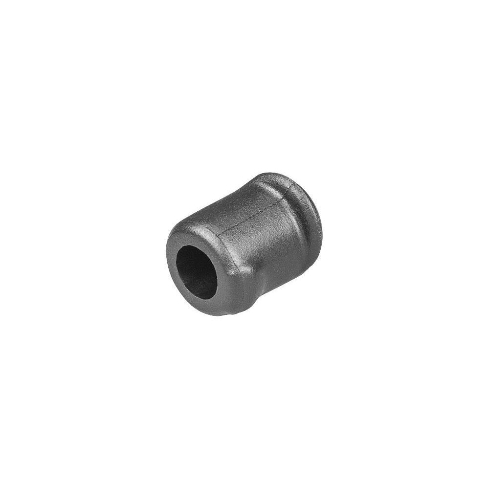 Black Trek chainstay grommet for AXS wireless eTap shifting systems, designed to protect and secure components on the bicycle frame.