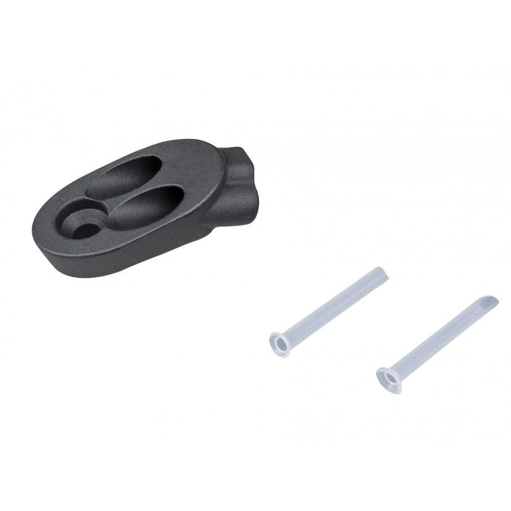 Trek Control Freak downtube dual 2X derailleur housing stop and cable guide in black, used for bike shifting component.