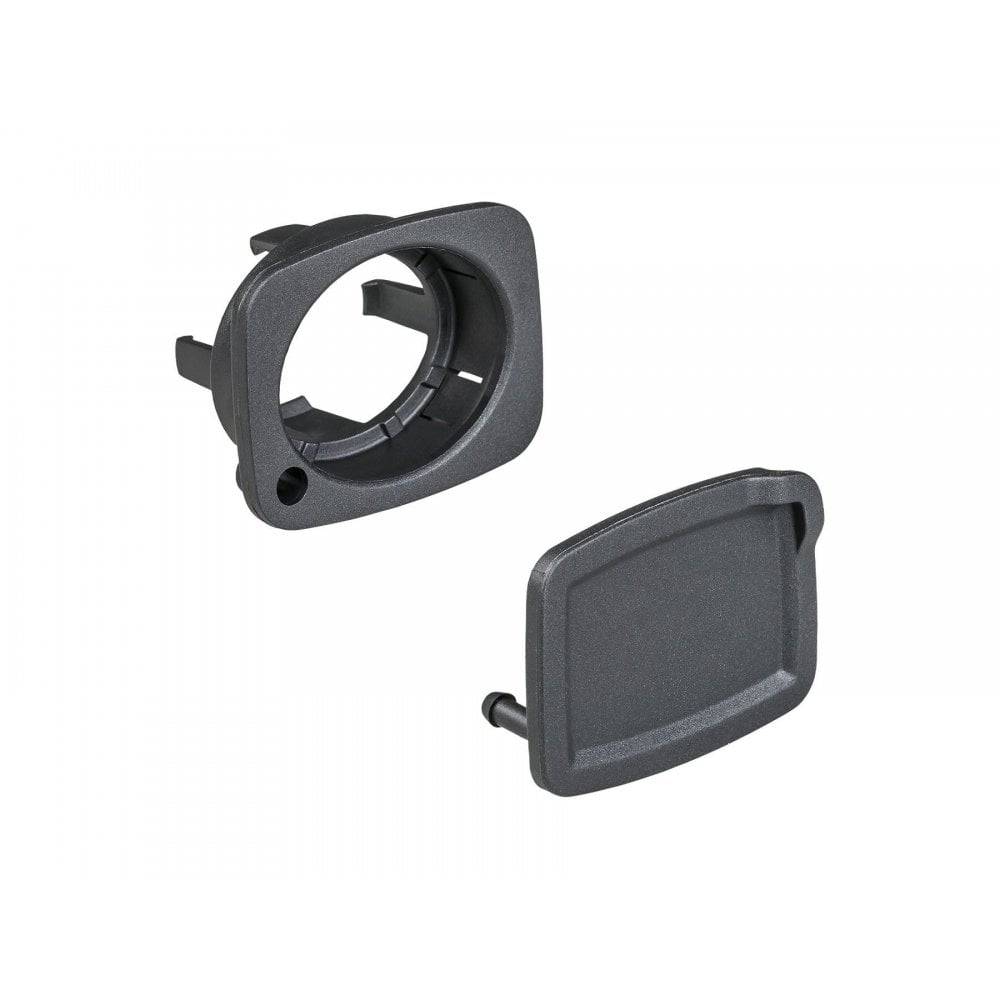 Trek E-Bike black charge port cover for battery protection and dust guard on e-bike components.