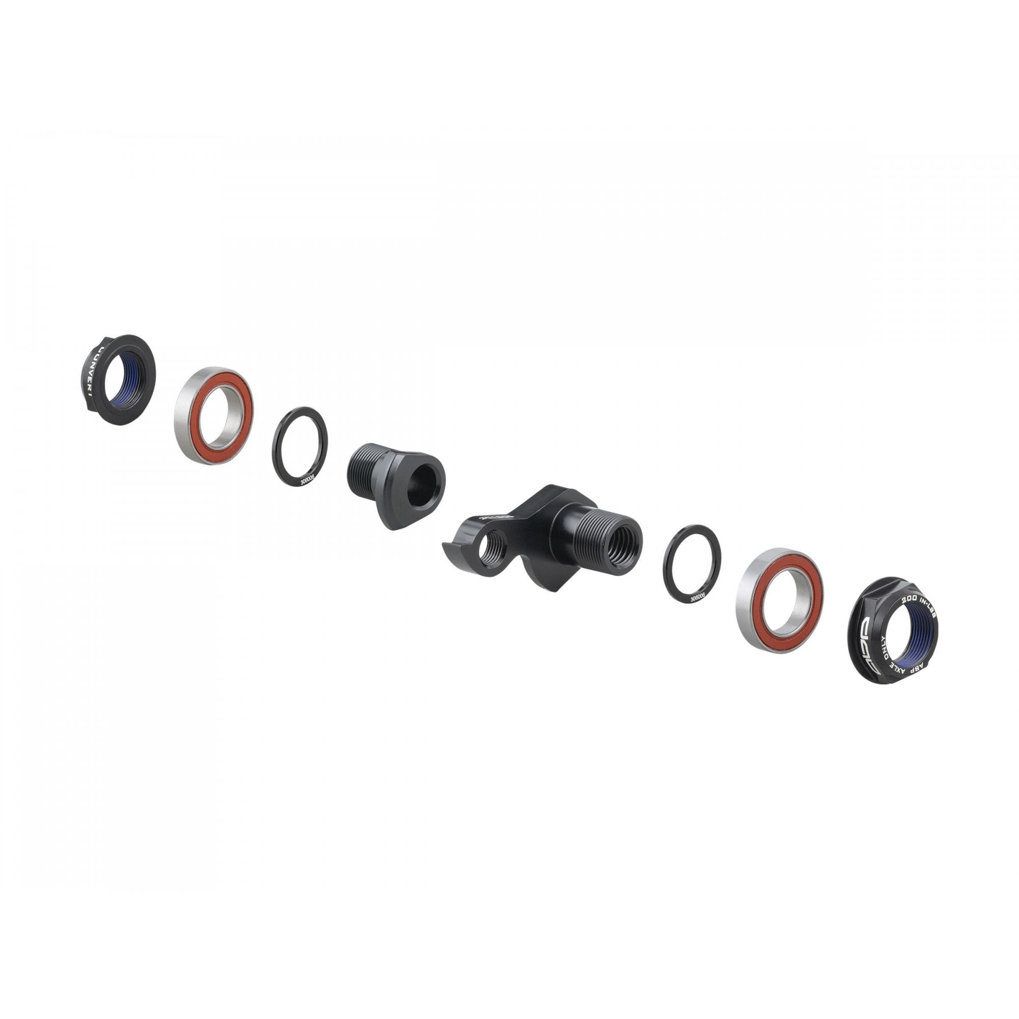 Trek full-suspension ABP convert dropout kit in grey with rear thru axle, compatible bike components for suspension system upgrades.