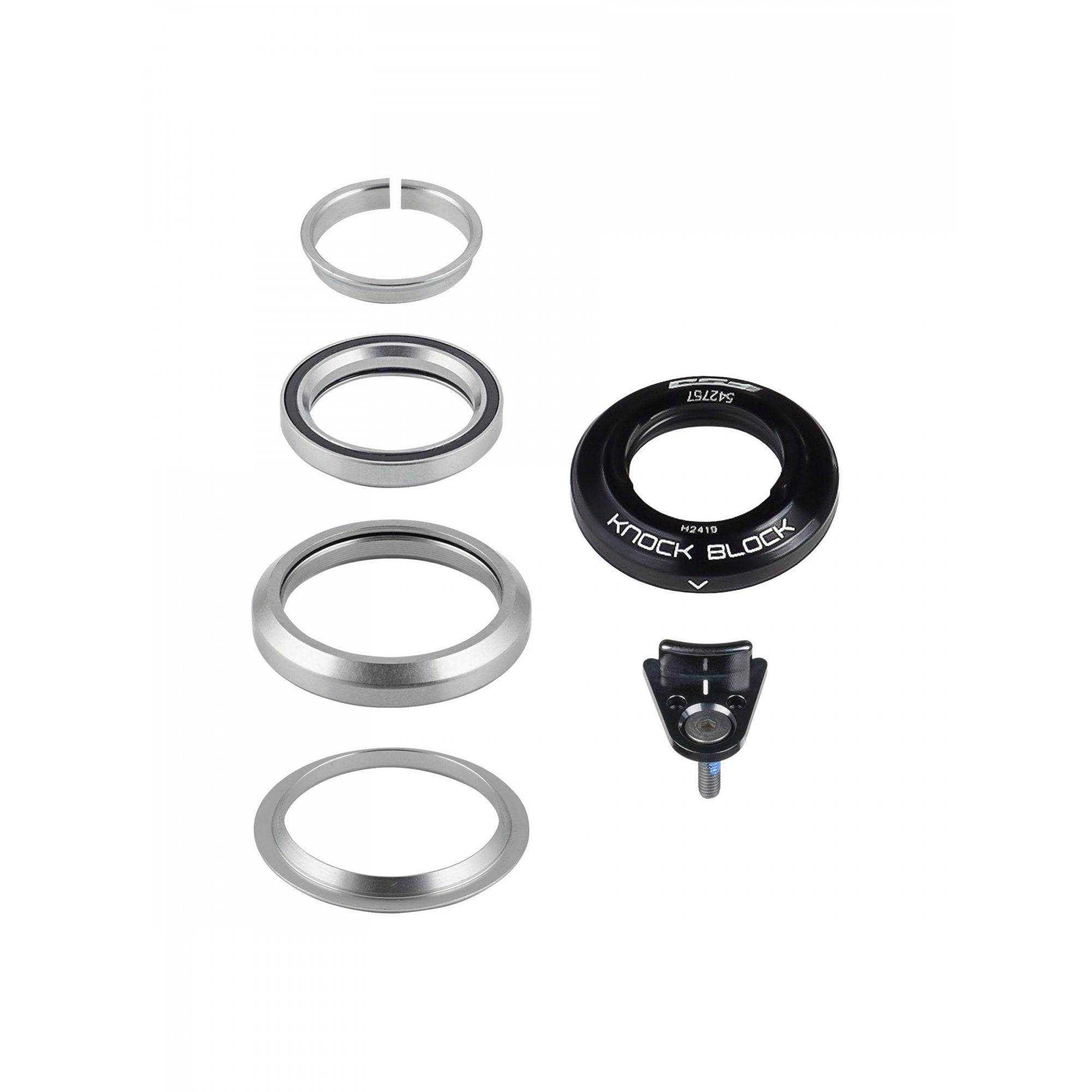 Trek KnockBlock 58-degree headset assembly in black, compatible with 28.6mm and 38.1mm bicycle components.