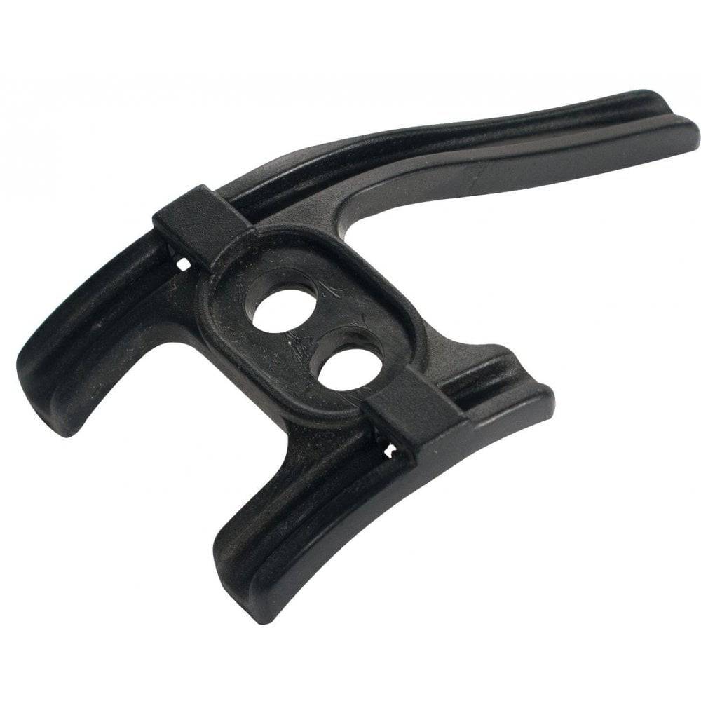 Trek Madone bottom bracket cable guide with tab in black for smooth, secure cable routing on bicycle components.