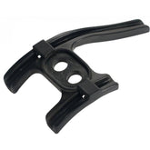 Trek Madone bottom bracket cable guide with tab in black, designed for smooth cable routing on bike components.