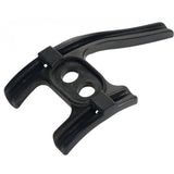 Trek Madone bottom bracket cable guide with tab in black for smooth, secure cable routing on bicycle components.