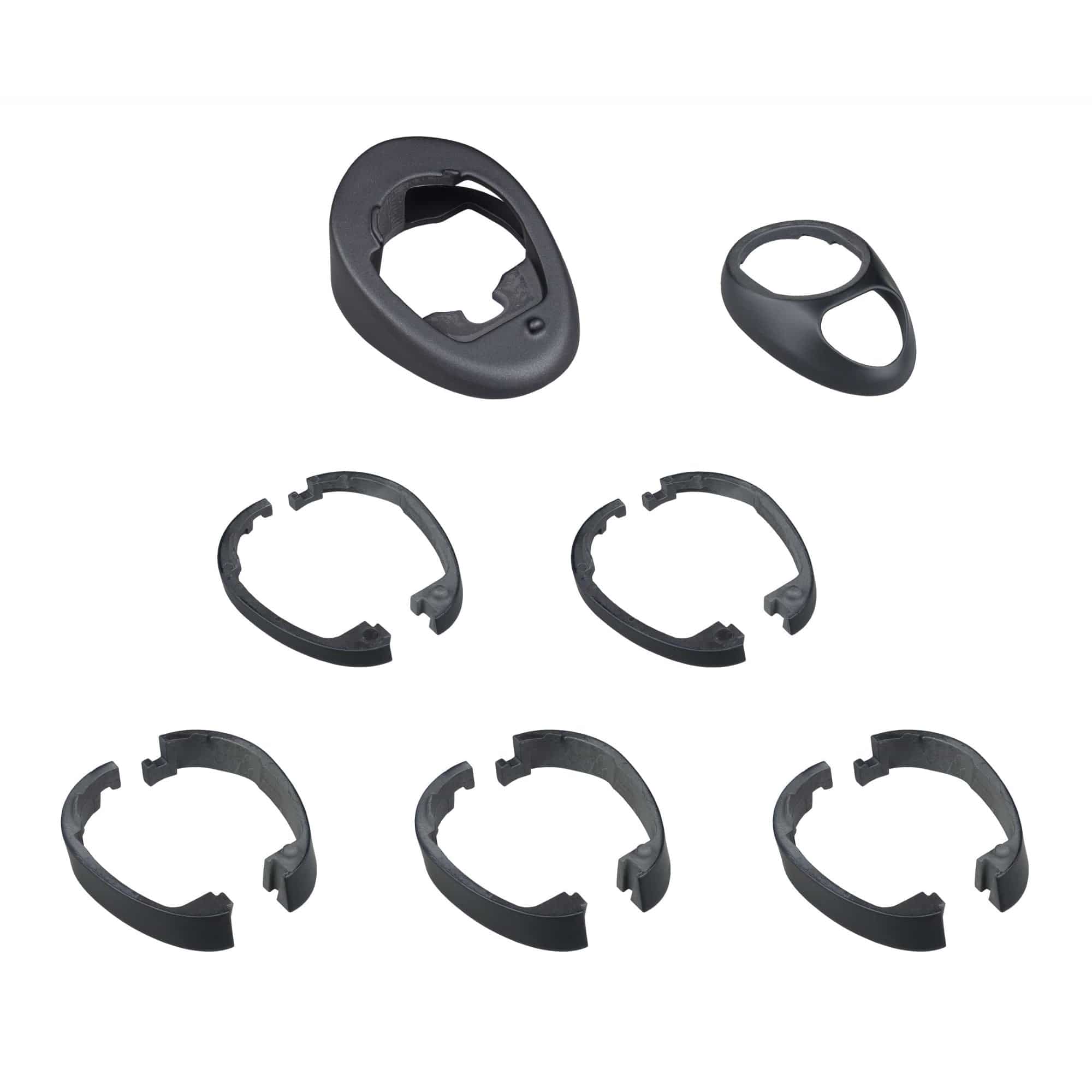 Trek Madone 9-Series headset cable routing spacer kit in black for 28.6mm non-integrated stem, component bike part.