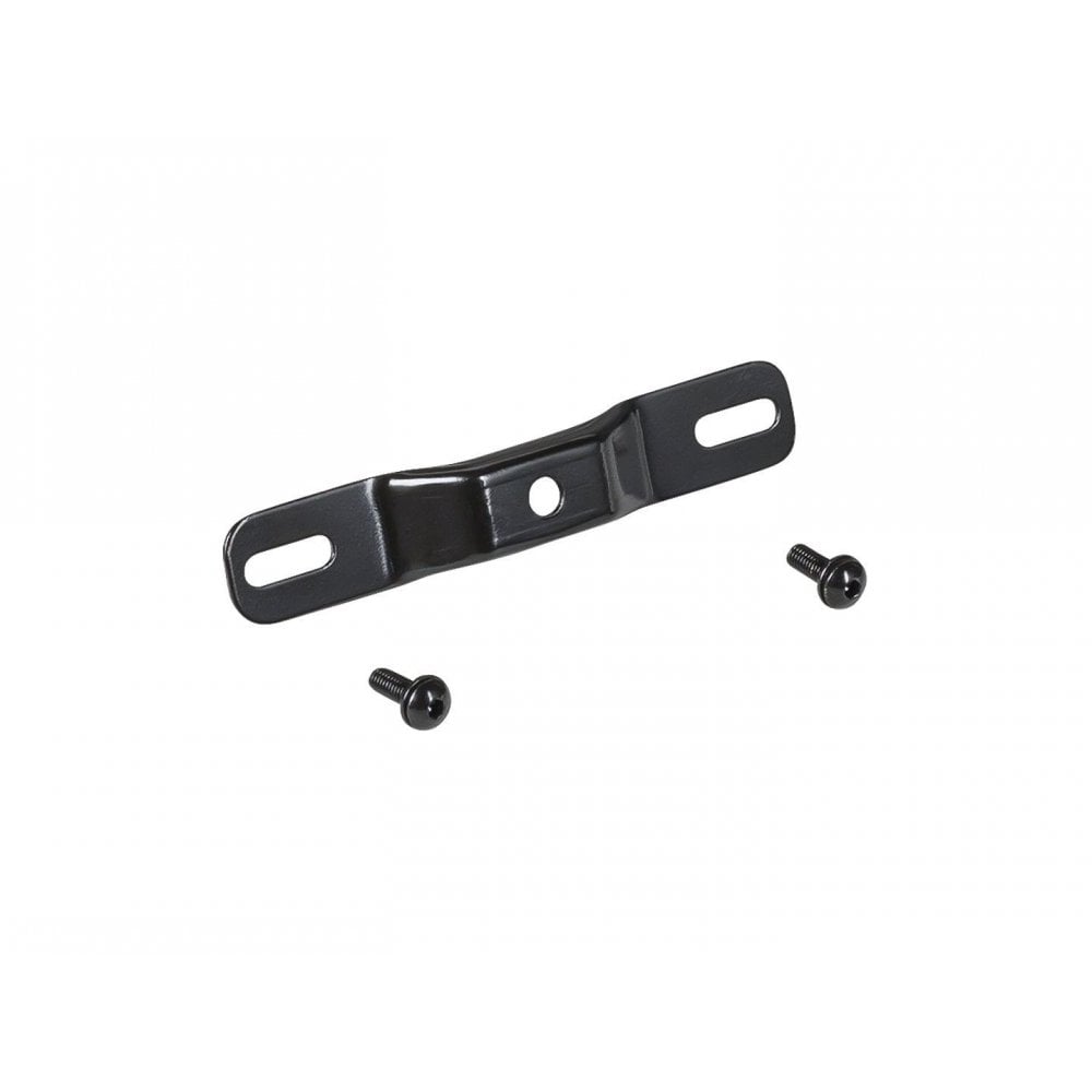 Trek Powerfly black fender bracket mounted on bike frame, durable component for bike mudguard attachment, one size fitting.