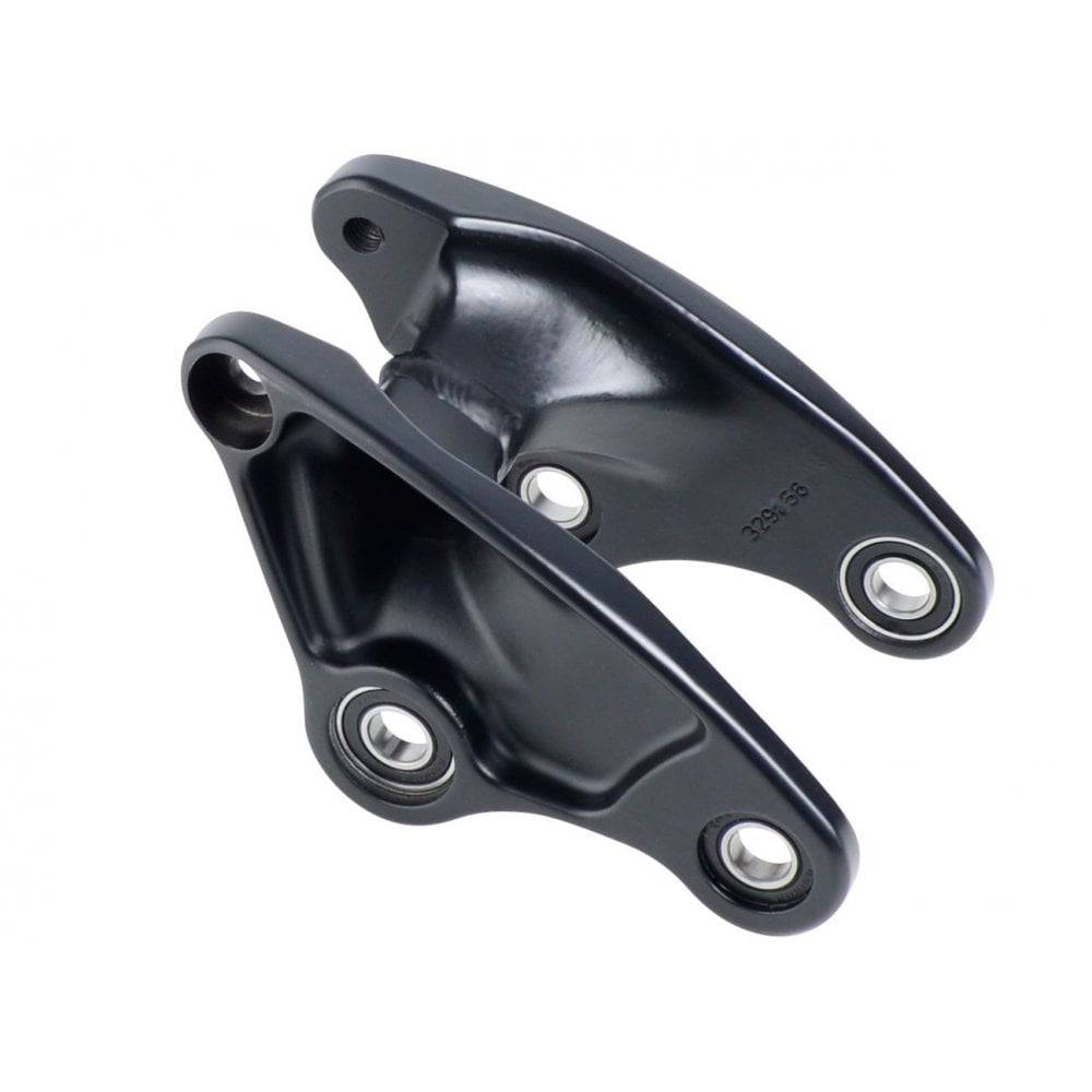 Trek Ticket S 26 Rocker Link replacement part in black for 2014-2018 mountain bikes, close-up of the component on a bike frame.