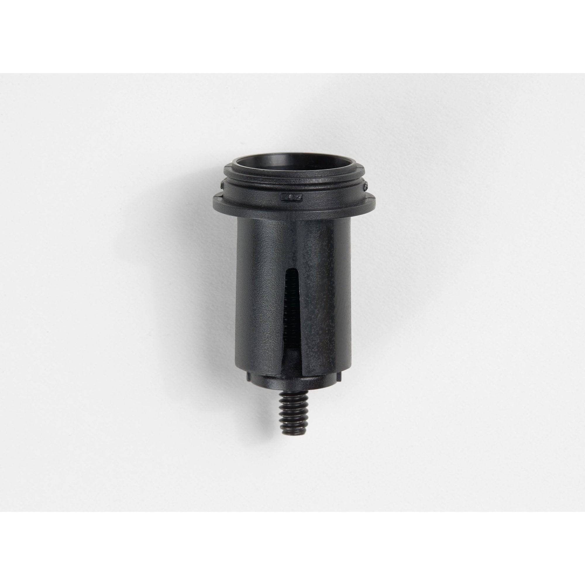 Bontrager Transmitr Micro Remote bar end mount in black for wireless micro remote control on bike handlebars.