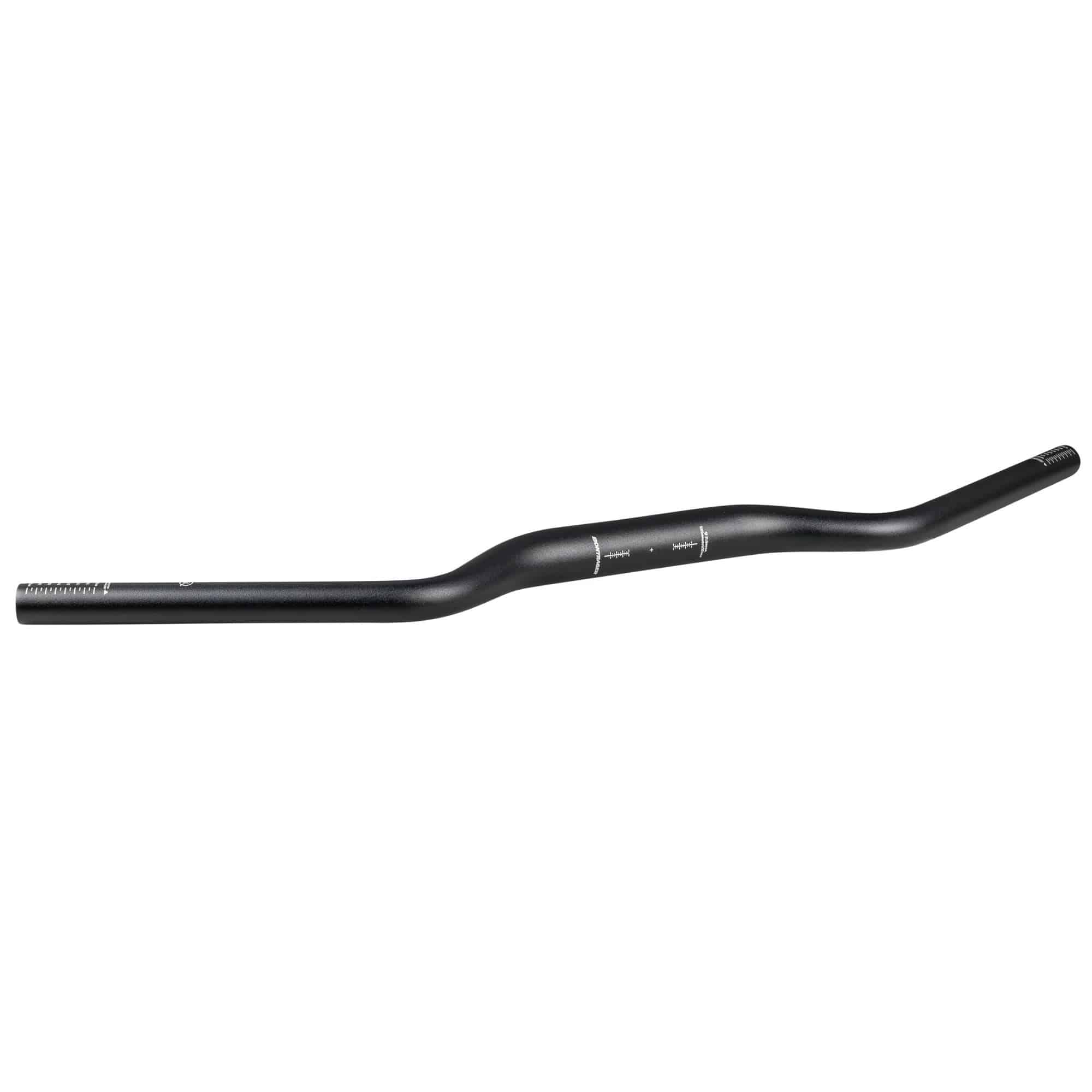 Bontrager Crivitz commuter handlebar, 690mm wide, black, with 25-degree backsweep, designed for MTB bikes.