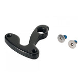 Trek 2011 Superfly Elite rear dropout and hanger, black, 135mm quick-release mountain bike component on a black background.