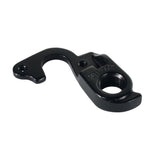 Black Trek Madone Gen3 rear derailleur hanger, 135mm quick release, rear drive side bicycle component on black background.