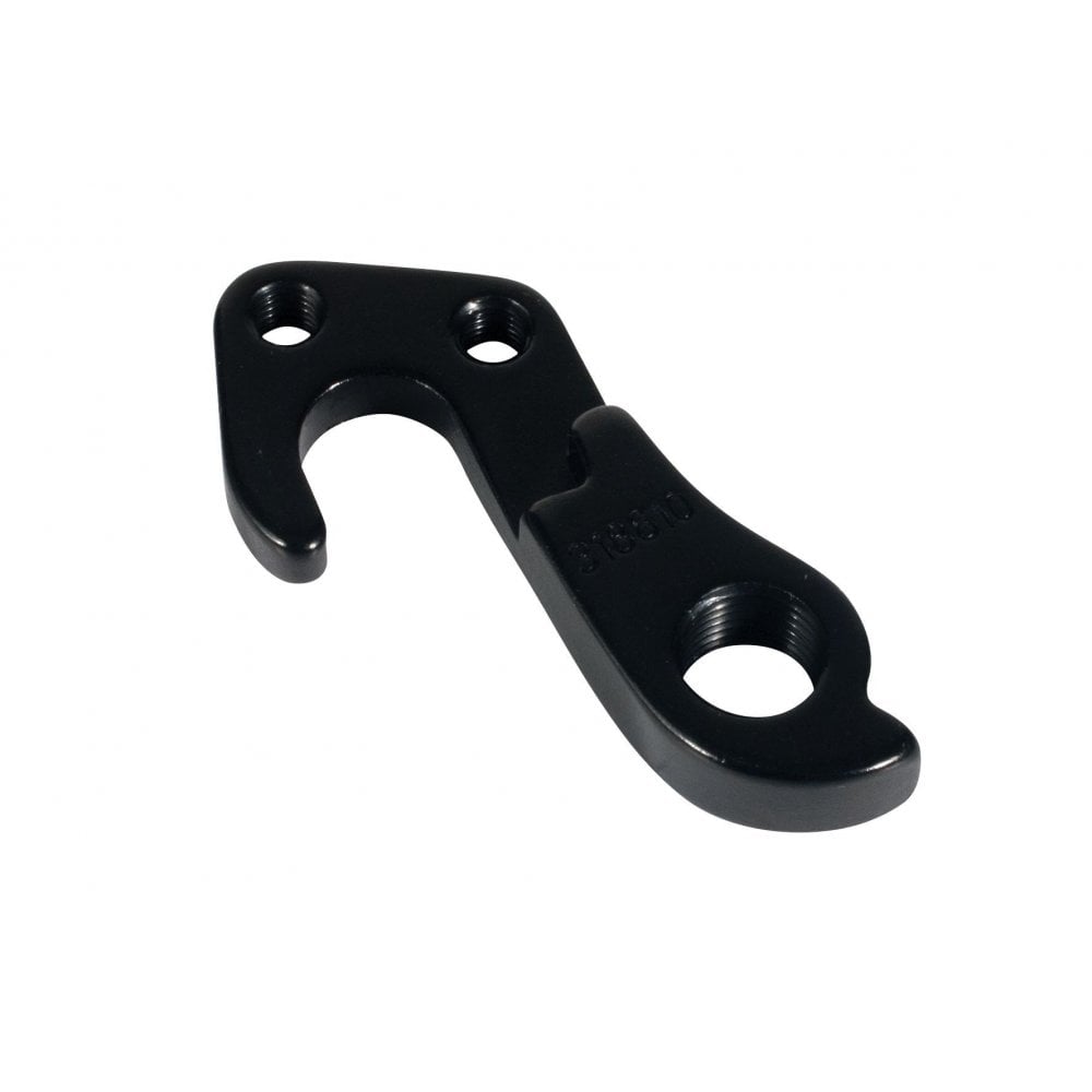 Trek black MTB/hybrid rear derailleur hanger with 135mm quick release side for bike components.
