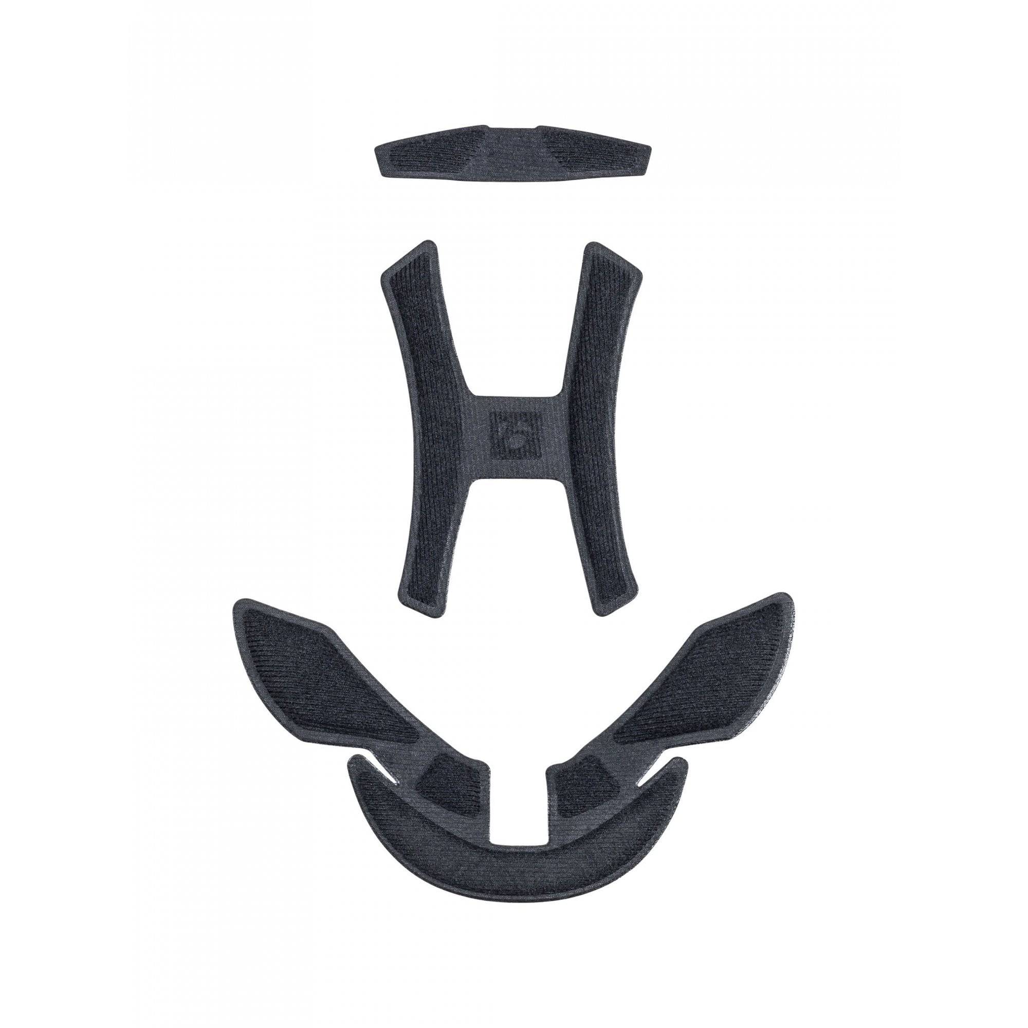 Black Bontrager Tyro children's bike helmet visor replacement sun shield attached to helmet, providing sun protection for young cyclists.