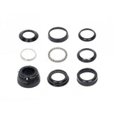 Black Bontrager steering lock for 28.6 mm (1-1/8") threadless bike headsets, accessory for bike security and steering control.