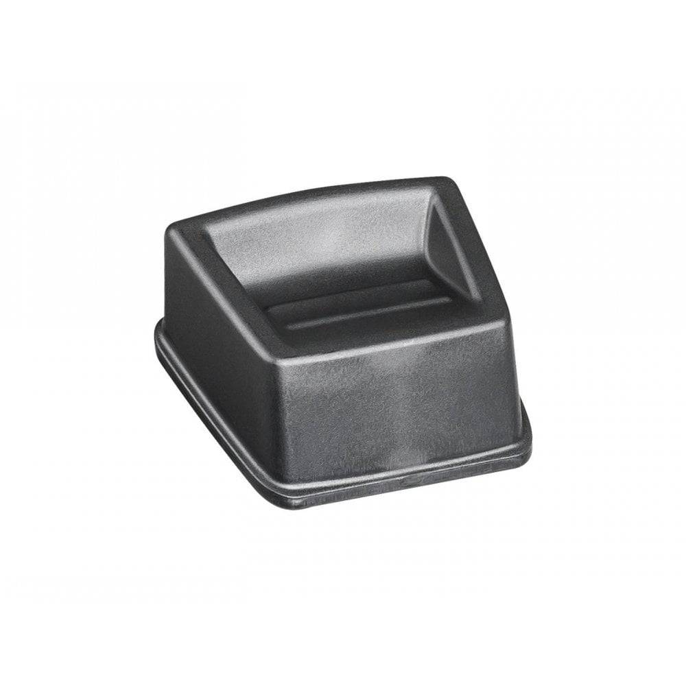 Black Trek Range Boost lock button cover, a replacement accessory for bike accessories, designed for easy installation.