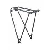 Trek Interchange rear bike rack in matte black mounted on 700c wheel bike, lightweight and durable accessories for cycling.