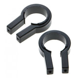 Black Bontrager Interchange Handlebar Bracket with 31.8mm clamp for bike baskets, accessory mount, one size.