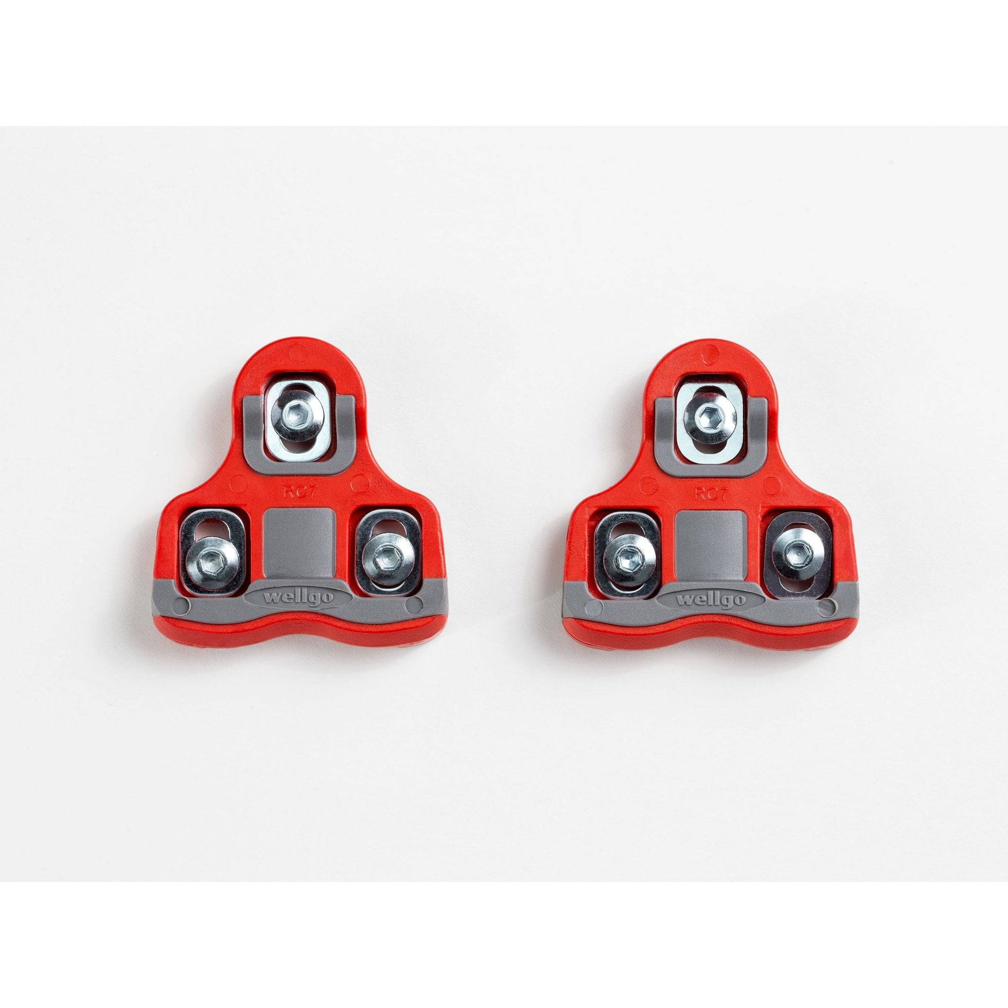 Bontrager Road Clipless Pedal Cleat Set with 6-degree angle in red, compatible with Look K-EO cycling pedals.