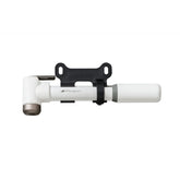Bontrager Air Support bike pump in white with Presta and Schrader valve adapters for road tires.