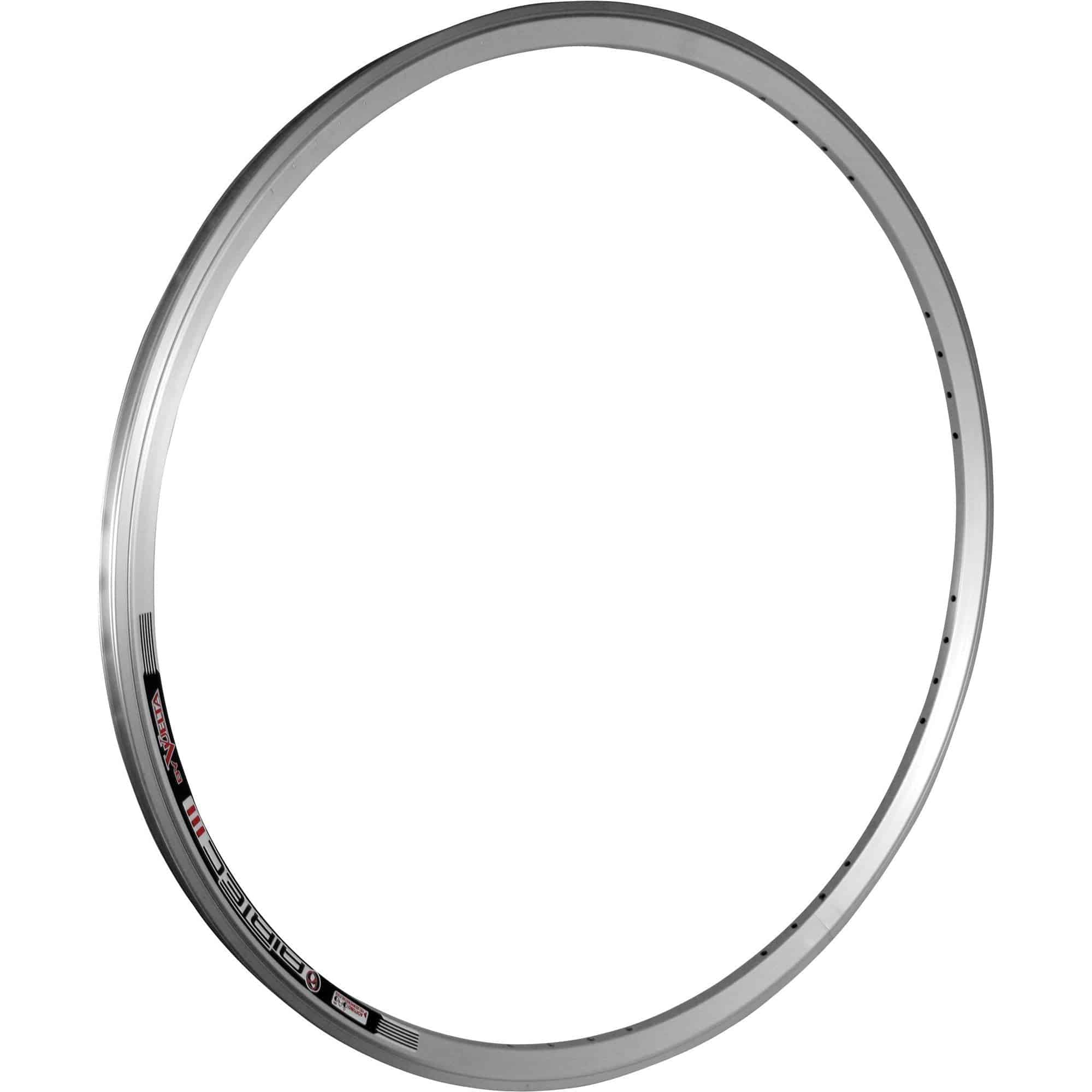 Trek Gruenert Air3 Disc 700c clincher road rim in silver, 36-hole front and rear bicycle wheel component.